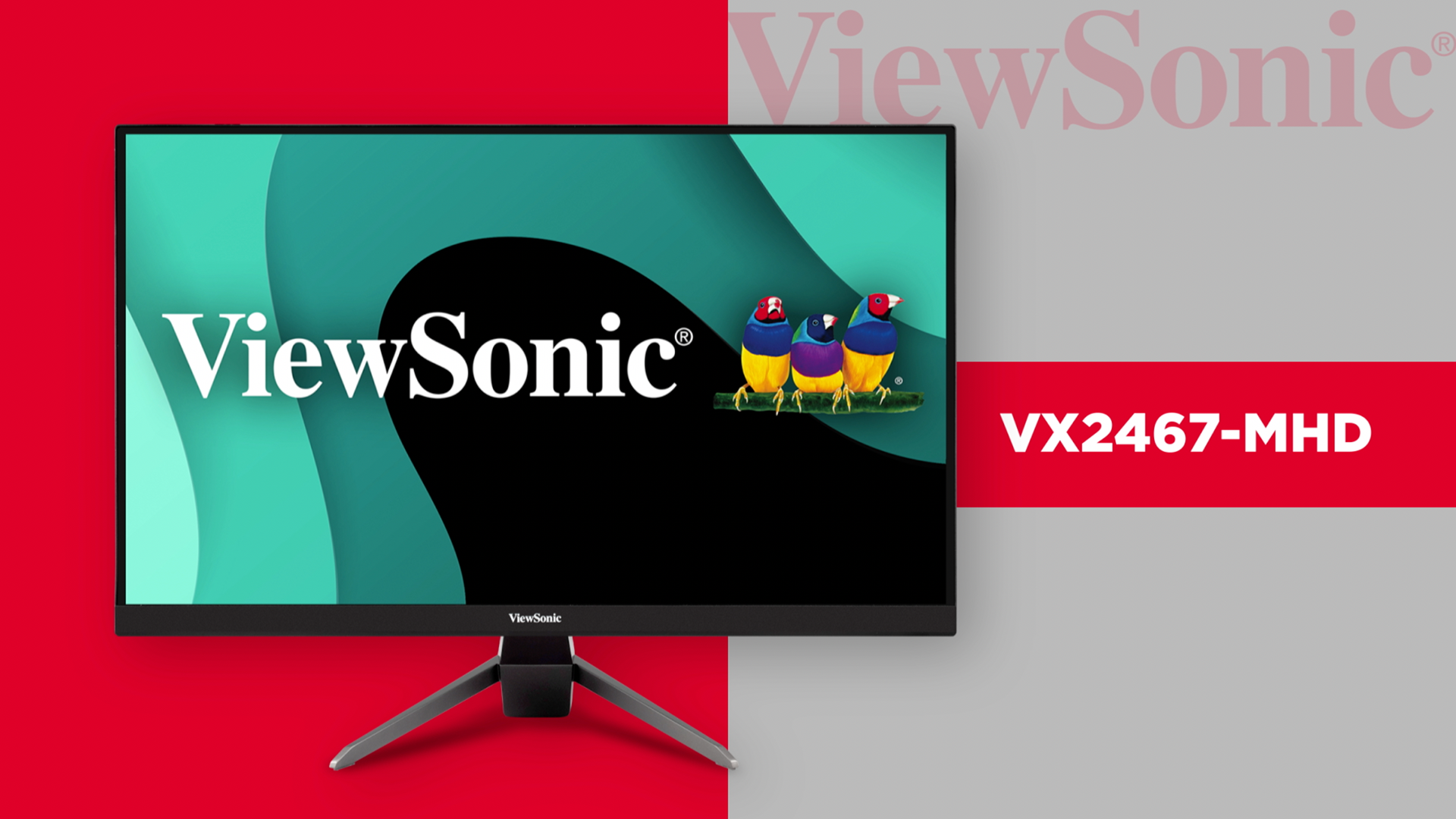 thumbnail video image 2 of ViewSonic VX2467-MHD 24 Inch 1080p Gaming Monitor with 100Hz, 1ms, Ultra-Thin Bezels, FreeSync, Eye Care, HDMI, VGA, and DP, 2 of 11