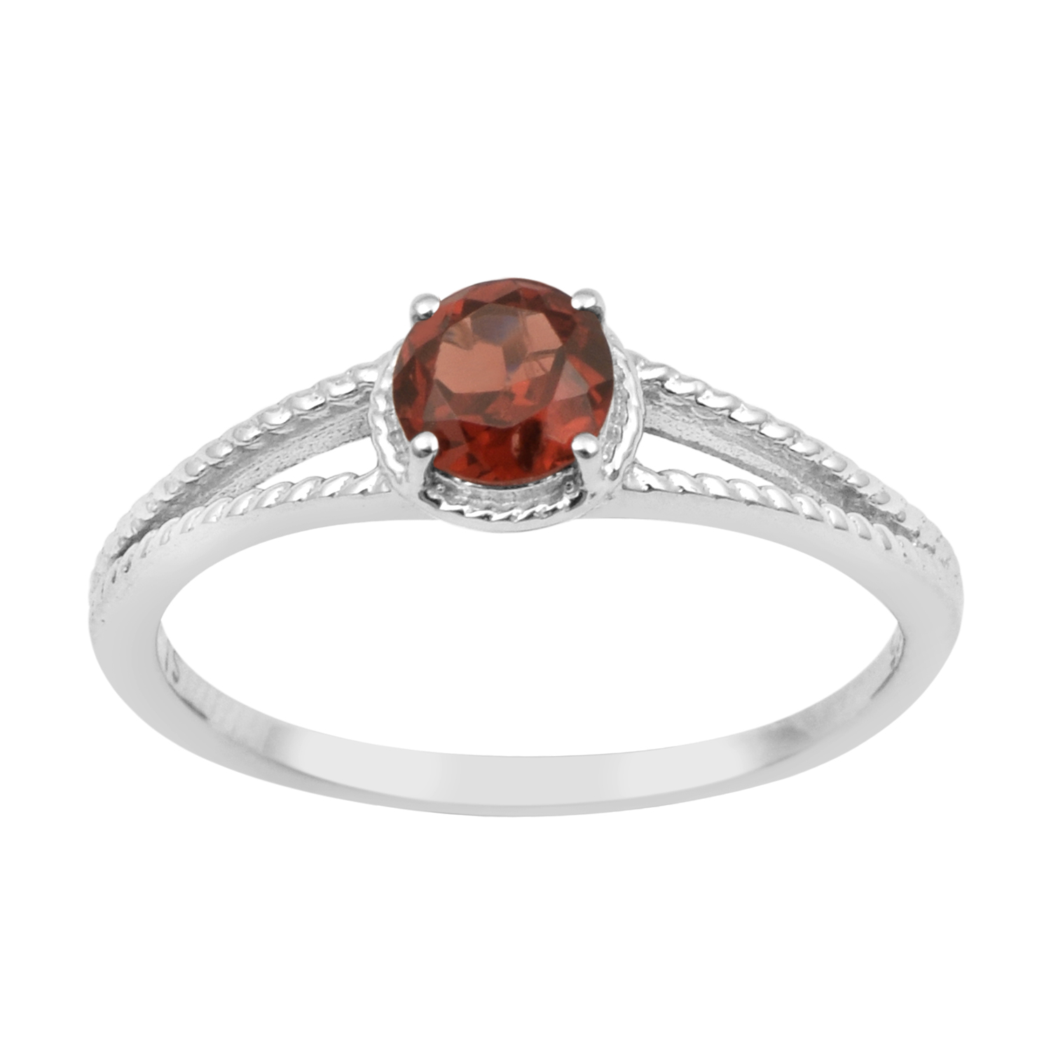 thumbnail video image 2 of 5MM Round Shape Garnet 925 Sterling Silver Solitaire Women Anniversary Ring, 2 of 7