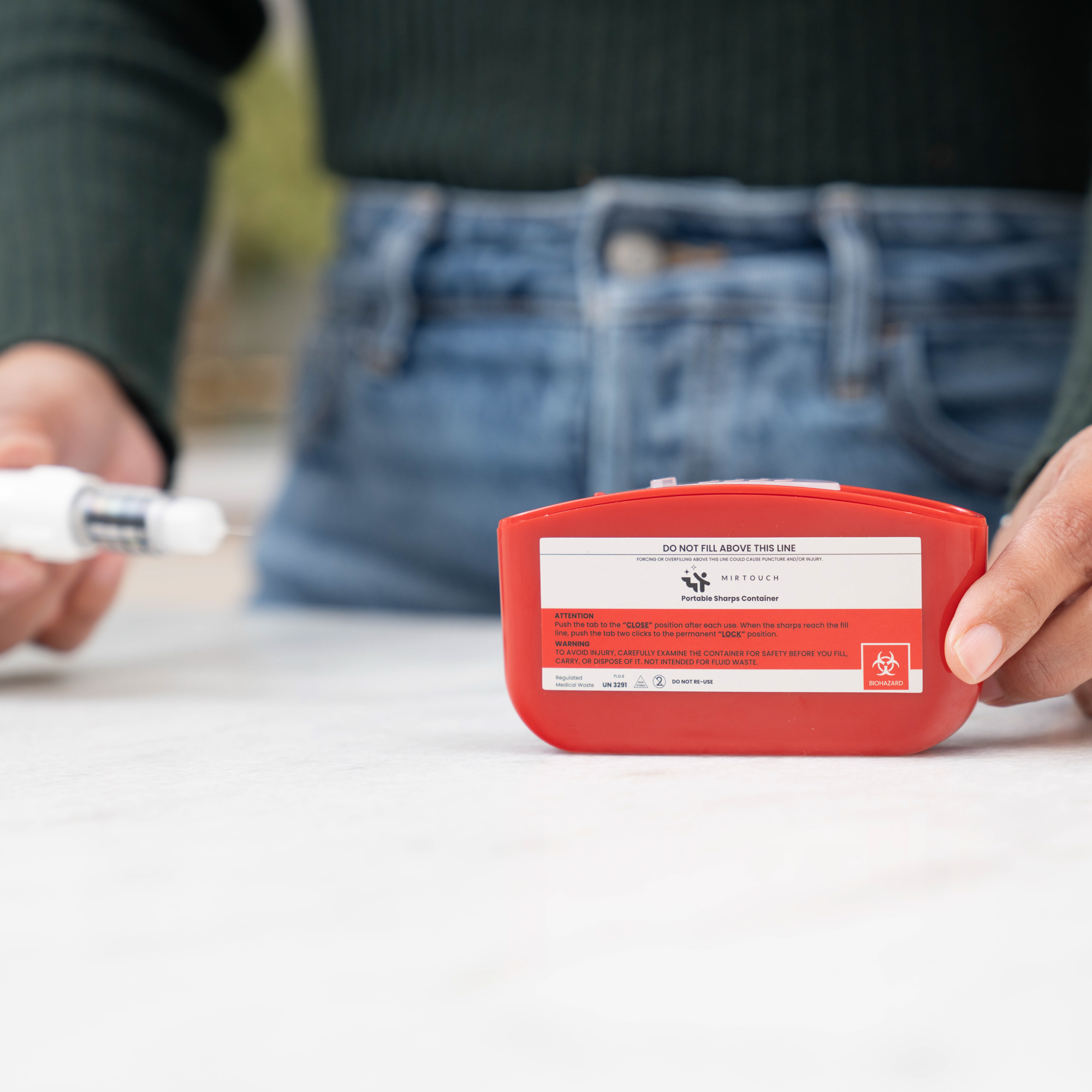 MirTouch Pocket Travel Sharps Disposal Container, 80ml, Wide Opening ...