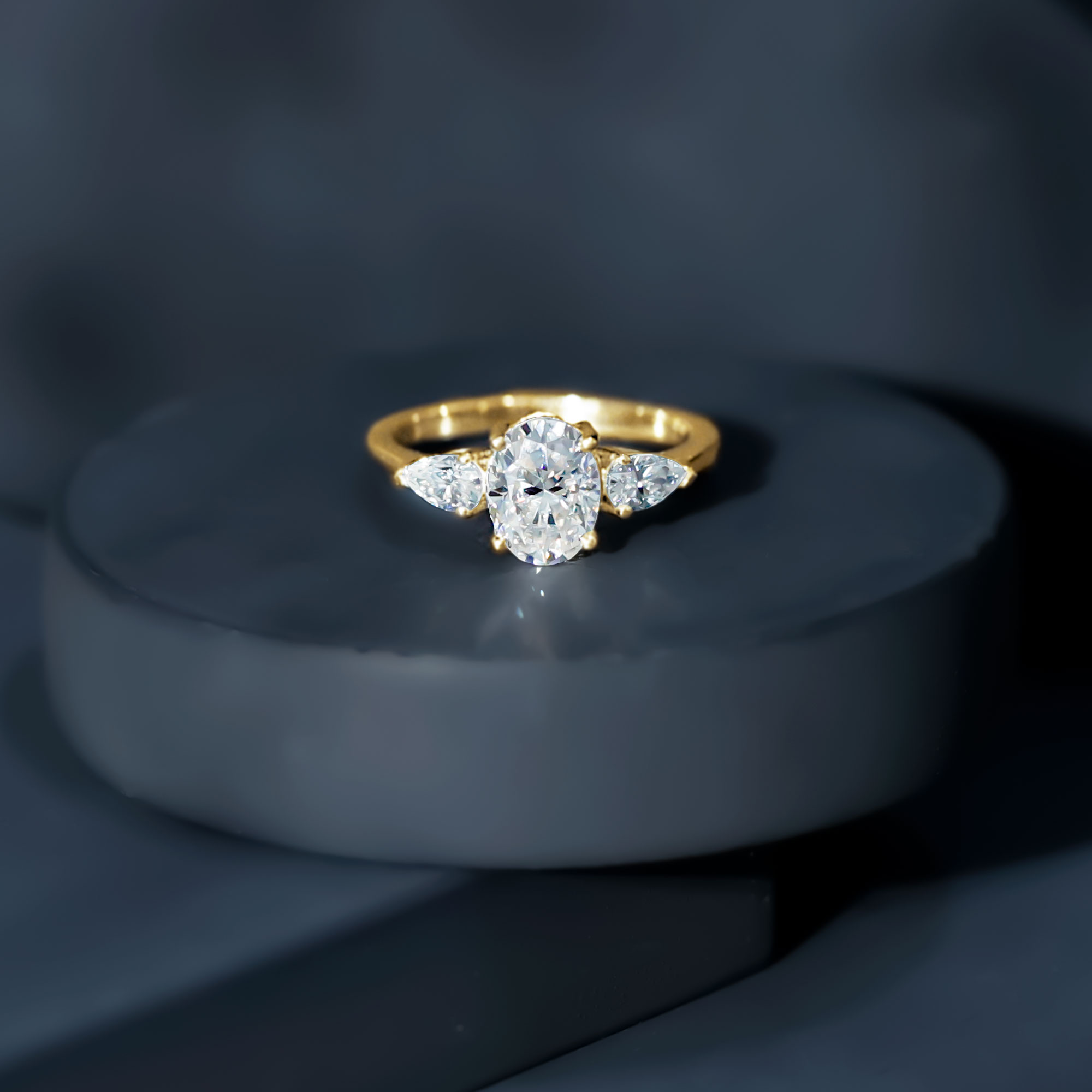 thumbnail video image 2 of Rosec Jewels Lab Grown Diamond 3 Stone Engagement Ring for Women - IGI Certified - E-VS1 Quality - with Jewelry Box, 10K White Gold, US 4.50, 2 of 9