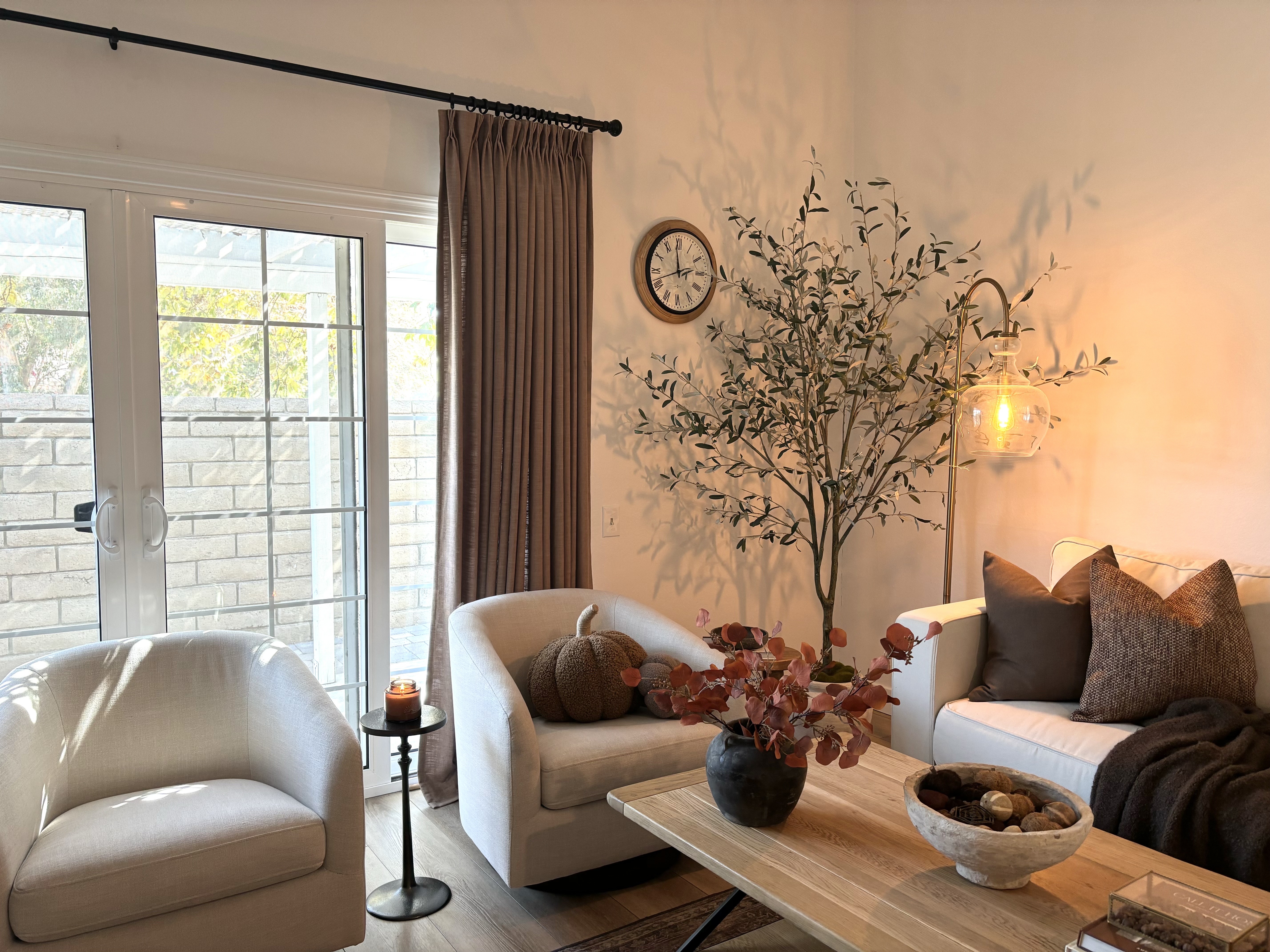 thumbnail video image 2 of TWOPAGES 52 W X 96 L Inch Drapery Pinch Pleated Top Room Darkening Curtain Soft Linen Textured Drape for Bedroom, 1 Panel, Taupe Grey, 2 of 6