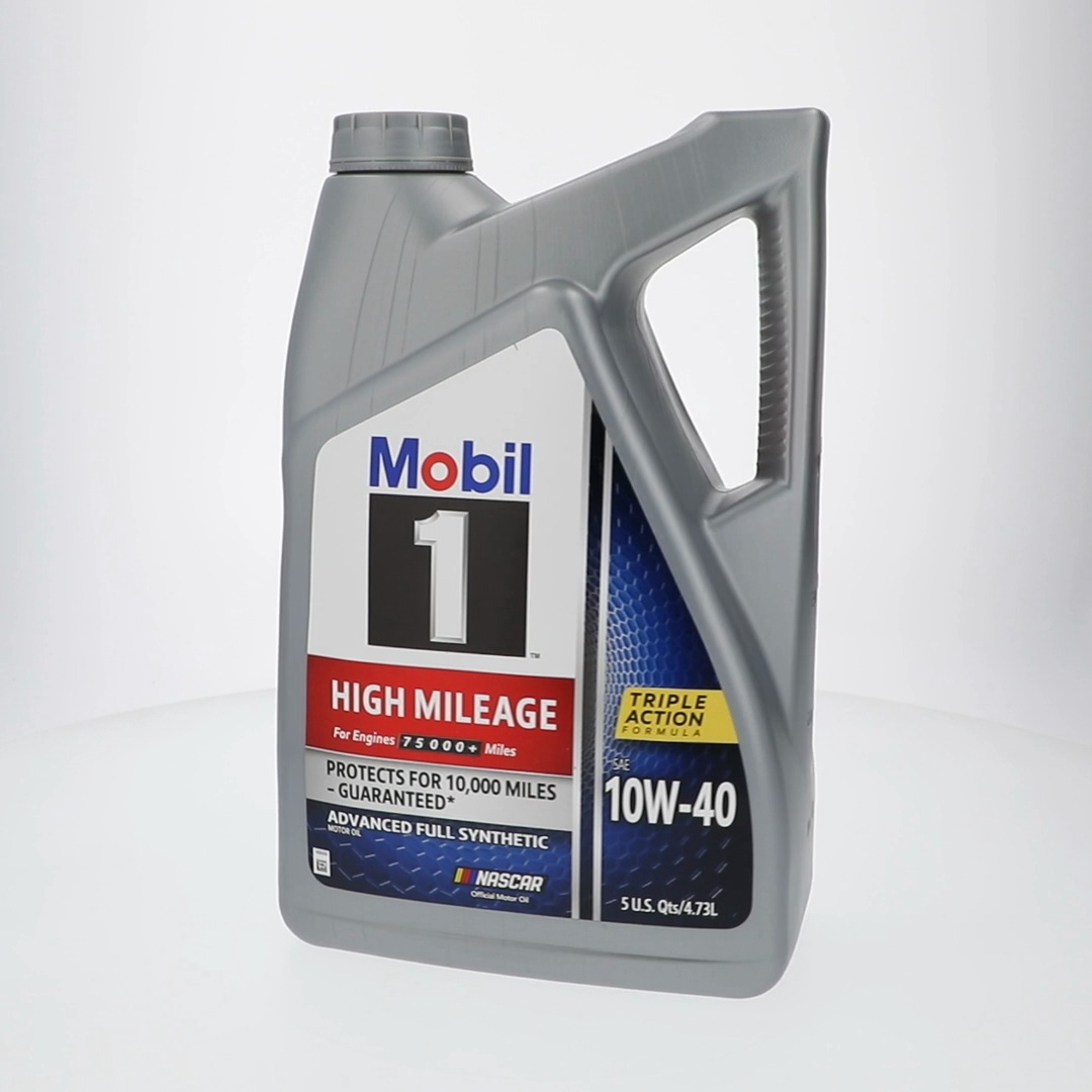Mobil 1 High Mileage Full Synthetic Motor Oil 10W-40, 5 Quart