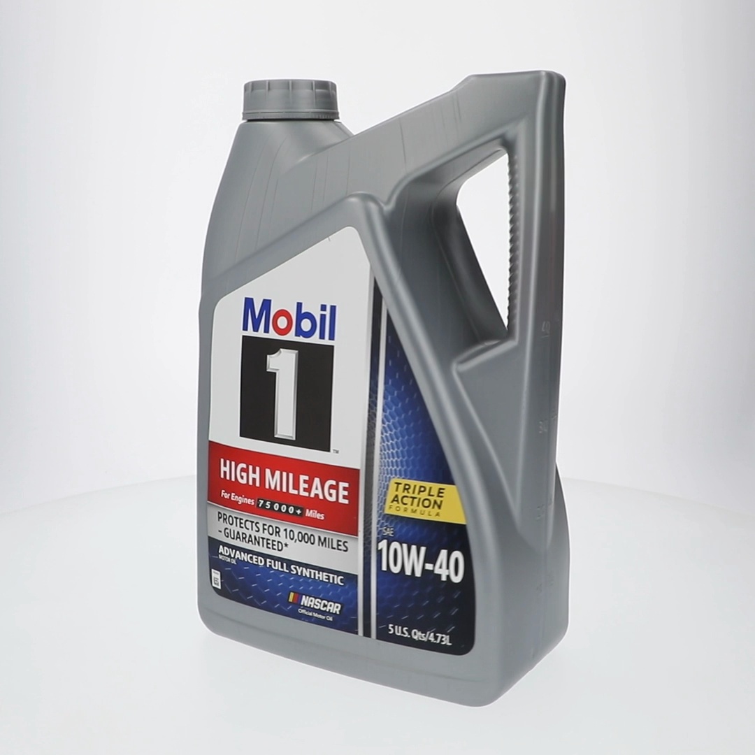 Mobil 1 High Mileage Full Synthetic Motor Oil 10W-40, 5 Quart