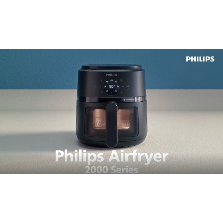 Philips 2000 Series Airfryer, 4.4 Qt Capacity, Black with Silver