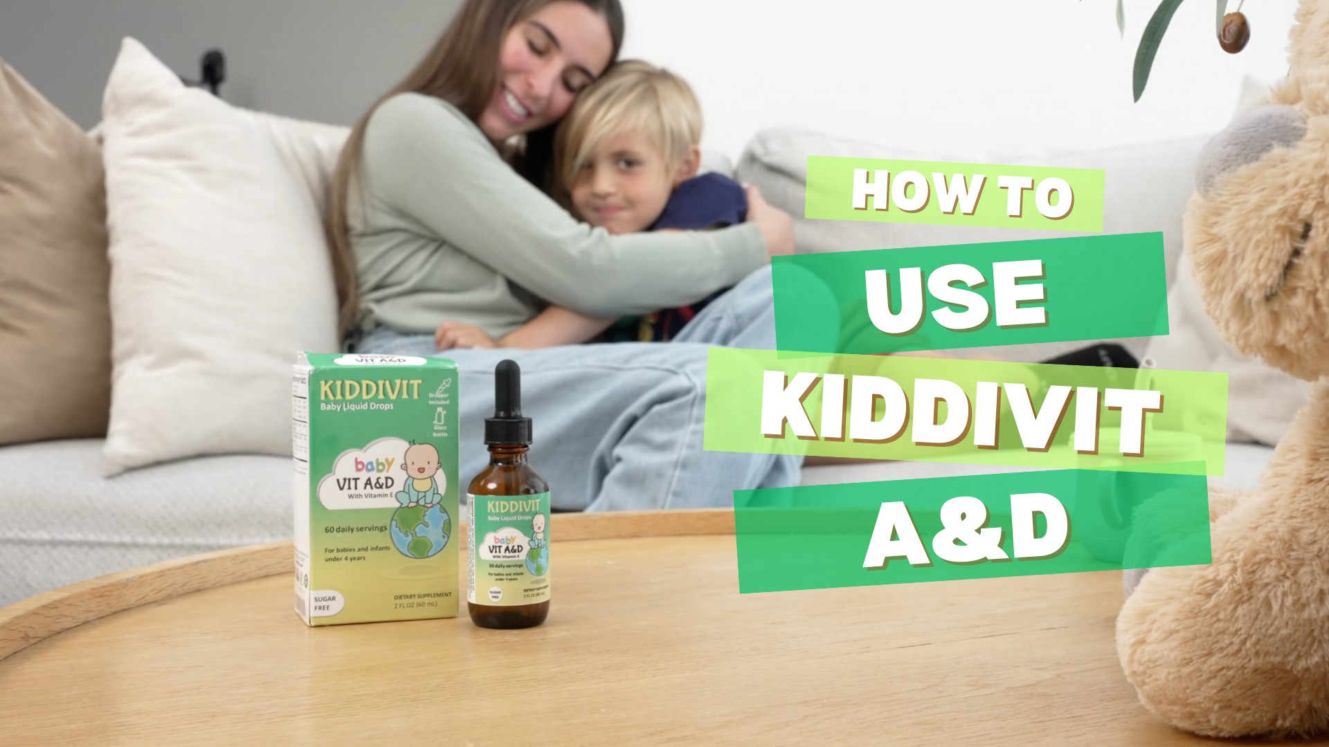 thumbnail video image 2 of Kiddivit Baby Vitamin A&D Liquid Drops With Vitamin E - 60 Daily Servings, 2 FL OZ (60 mL) - Dropper Included, Glass Bottle - Sugar Free, Gluten Free, Vegetarian Friendly, 2 of 8