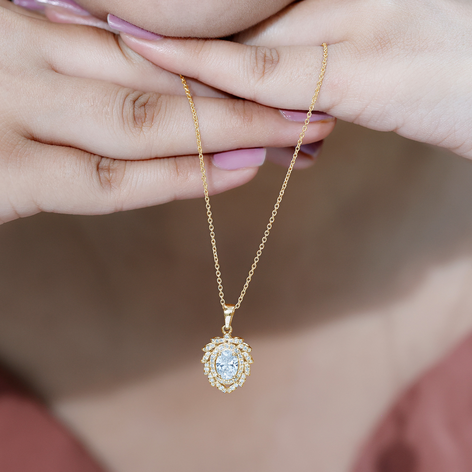 thumbnail video image 2 of Rosec Jewels Lab Grown Diamond Cocktail Pendant with Chain (EF-VS Quality) - Ready to Gift, 10K White Gold, 2 of 8