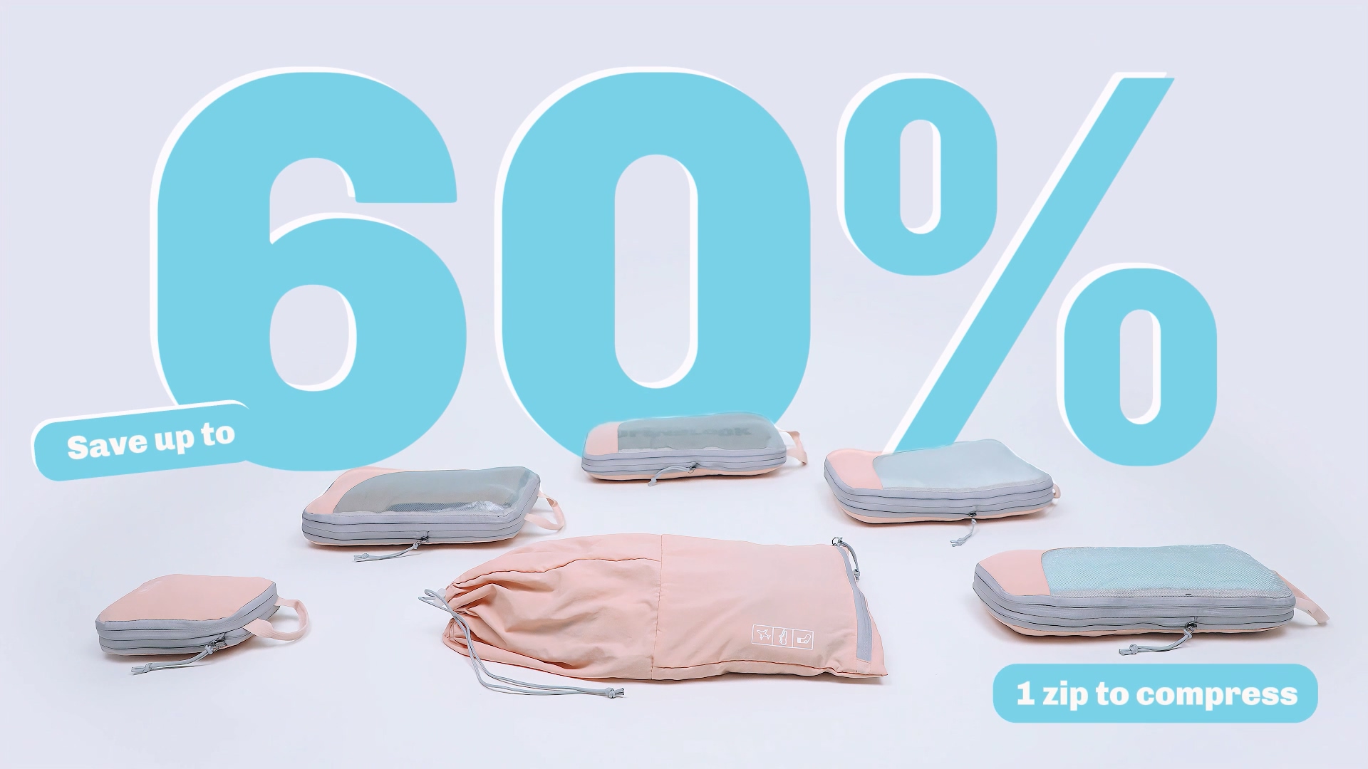thumbnail video image 2 of Hynes Eagle Nylon Compression Packing Cubes Set, 2-Piece, 4-Piece, 6-Piece Travel Organizers, 2 of 8