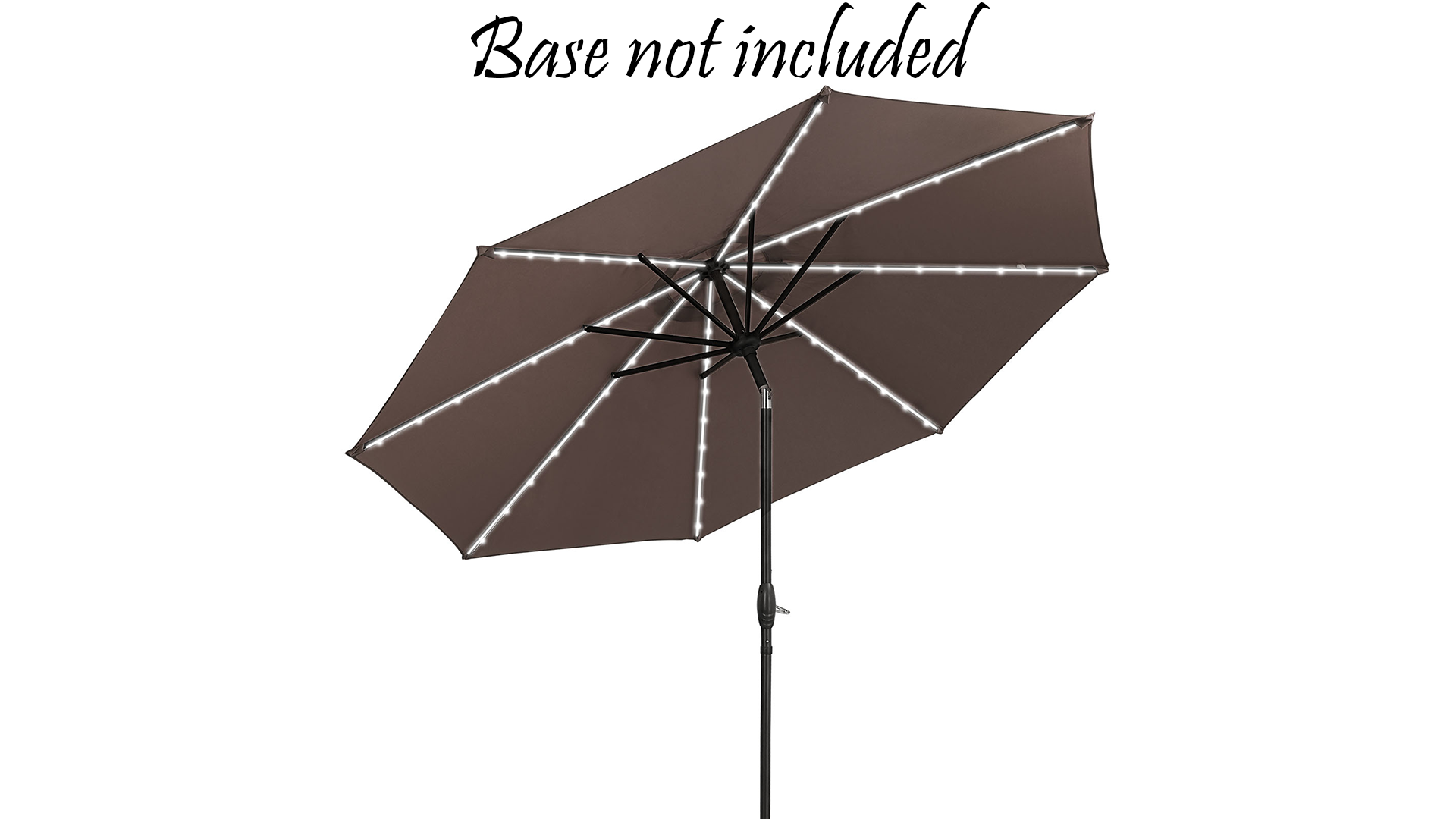 thumbnail video image 2 of Autlaycil 10ft Patio Umbrellas 32 Solar LED Lights Outdoor Market Umbrella with Tilt Crank, Solar Umnrella, Black, 2 of 7