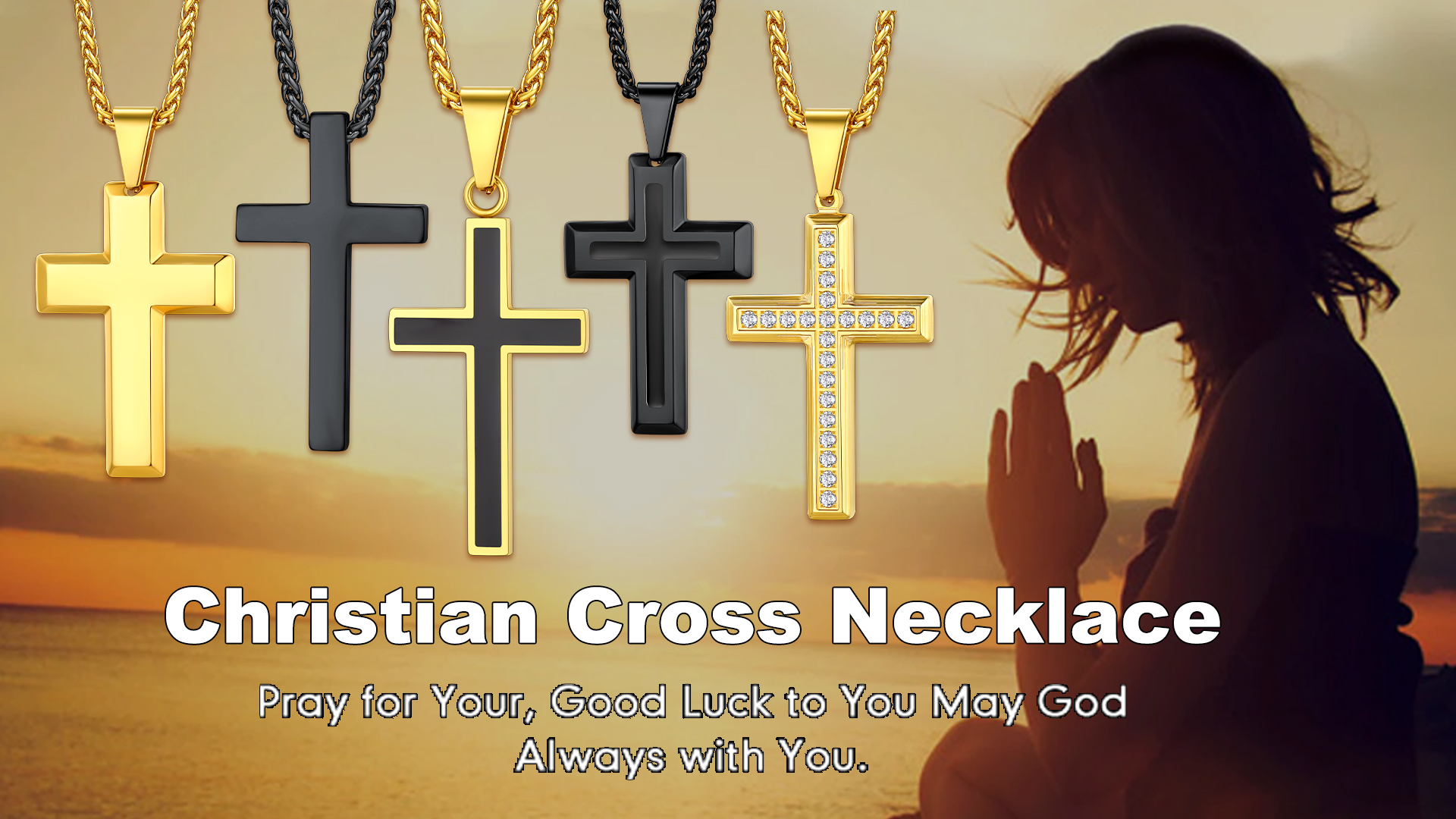 thumbnail video image 2 of Bestyle Men's Cross Necklace with Sparkle Cubic Zirconia Christian Jesus Cross Pendant Necklace 3D Trendy Jewelry Gift, Silver, 2 of 9