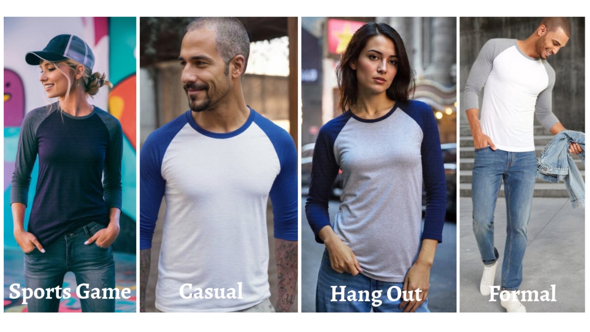 thumbnail video image 2 of Women's Two Tone 3/4 Sleeve Raglan Baseball Shirt / Baseball Tee, Black/Light Heather S, 2 of 4