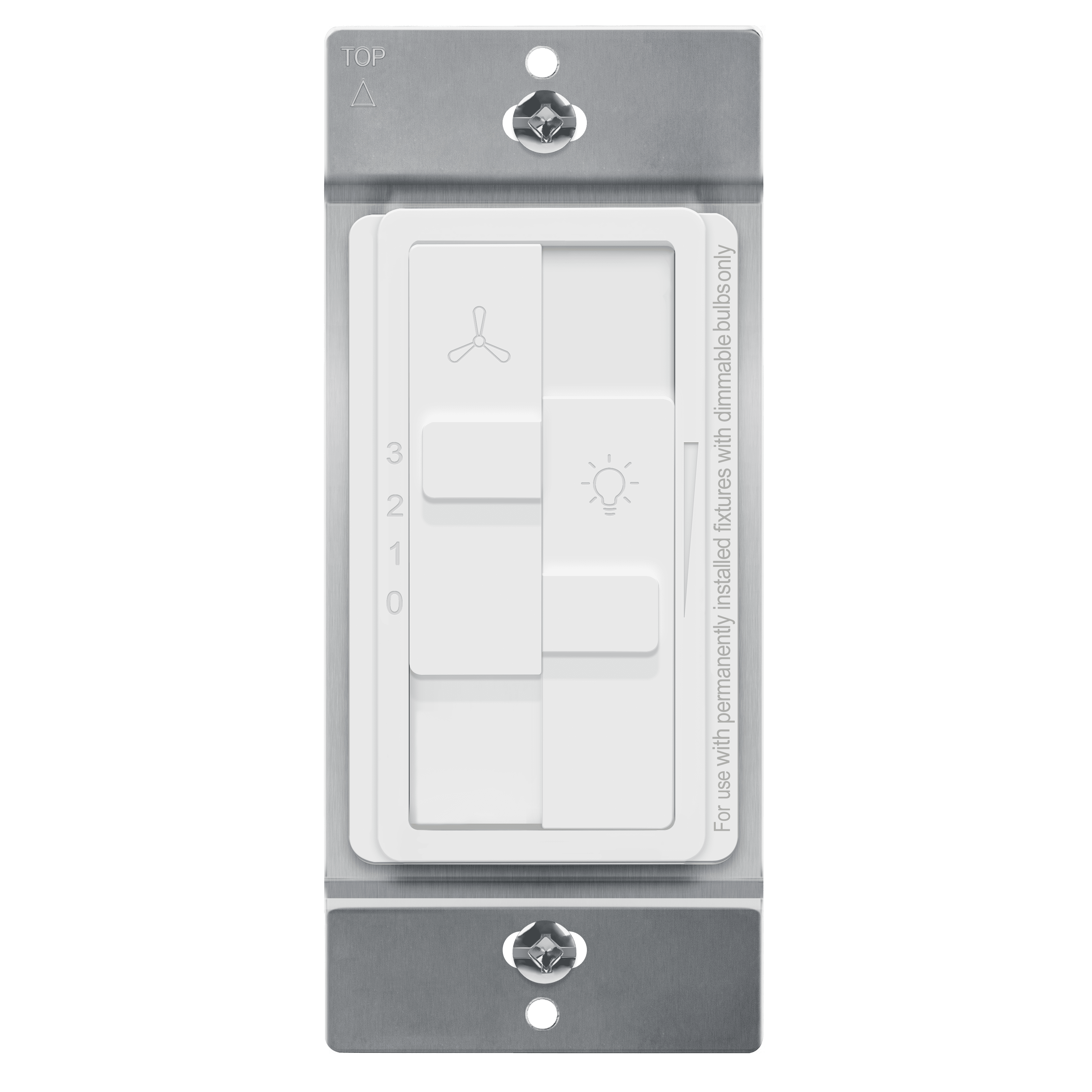 thumbnail video image 2 of TOPGREENER Kalide Combo Dimmer Switch with 3-Speed Fan Control, Light and Fan Combination Switch, Single Pole, 2.5A, 200W LED/CFL, Neutral Wire Not Required, TGDSFS3-W, White, 2 of 7