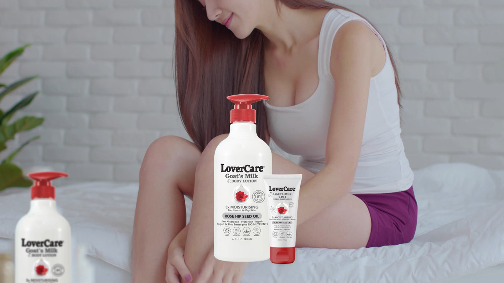 thumbnail video image 2 of Lovercare Goat Milk Body Lotion for Dry Skin Almond Oil & Cocoa Butter 27.05oz (800ml) - Single…, 2 of 8