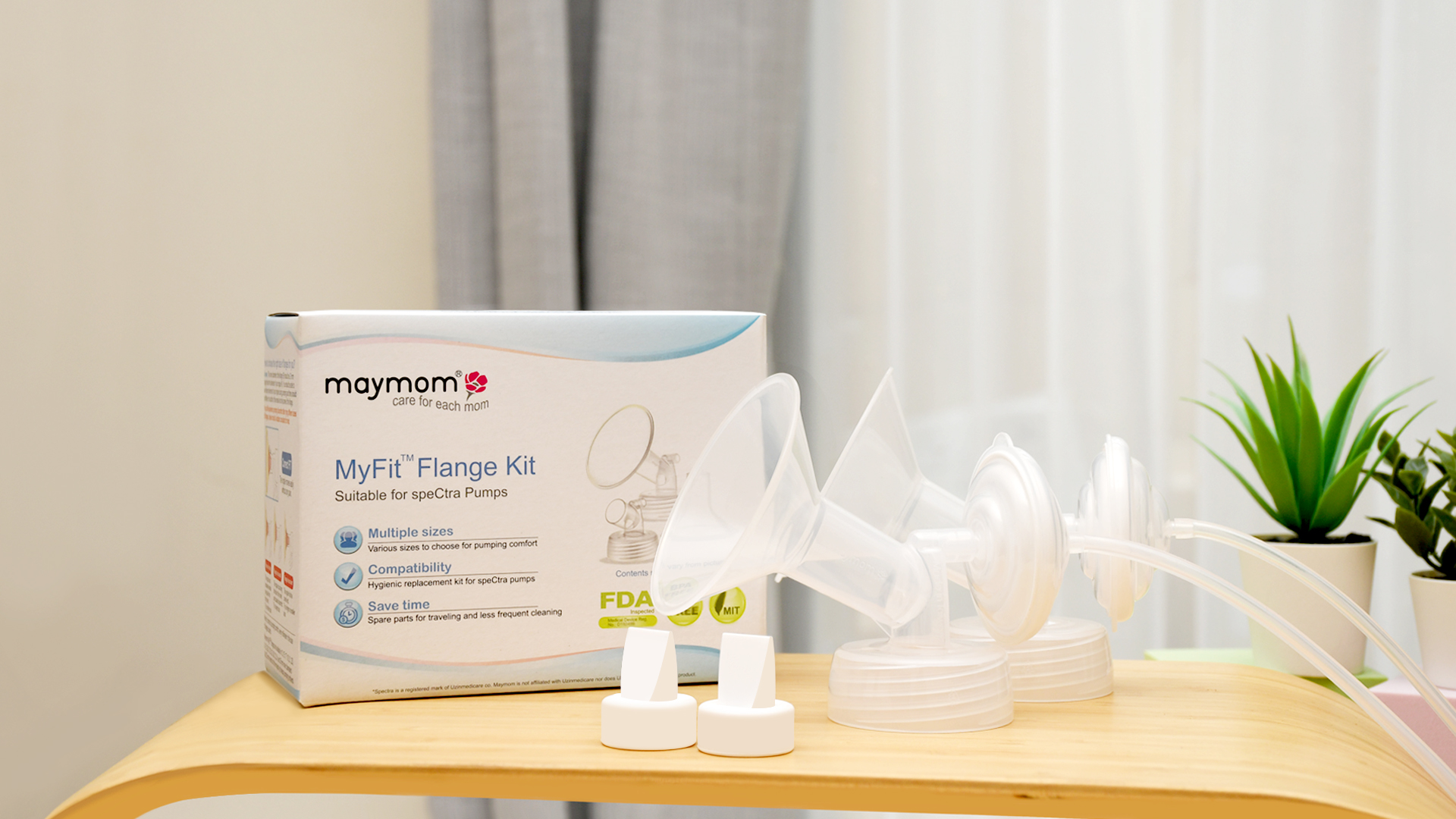 thumbnail video image 2 of Maymom 24 mm Flanges, Duckbill Valves, Tubes, Backflow Protectors Compatible with Spectra S1 S2 9 Plus Breastpump. Replacement Pump Parts for Spectra Pump Accessories, 2 of 5