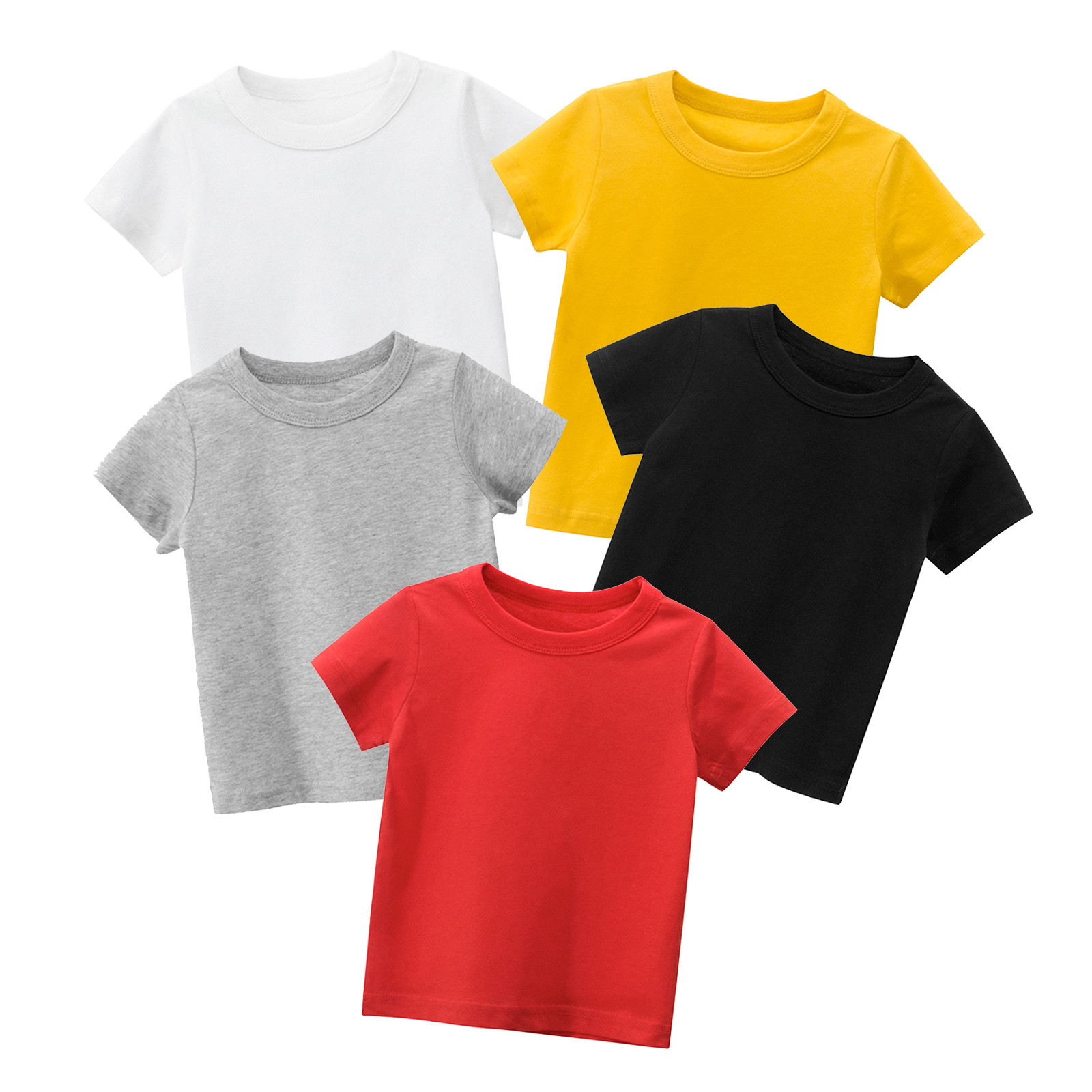 thumbnail video image 2 of Unisex Kids Basic Short Sleeve Tops for Boys Girls Tops for Girls 7-8 Solid Color Crewneck Shirts Summer Clothes(Size 2 Years,Black), 2 of 3