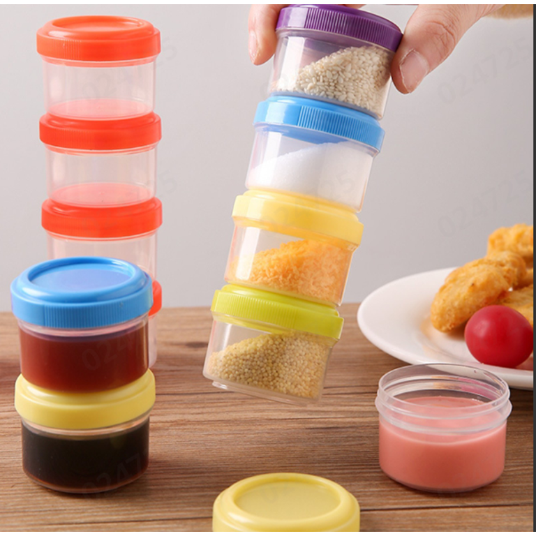 Small Tupperware Containers with Lids - 6 Pack 35ml Reusable Clear