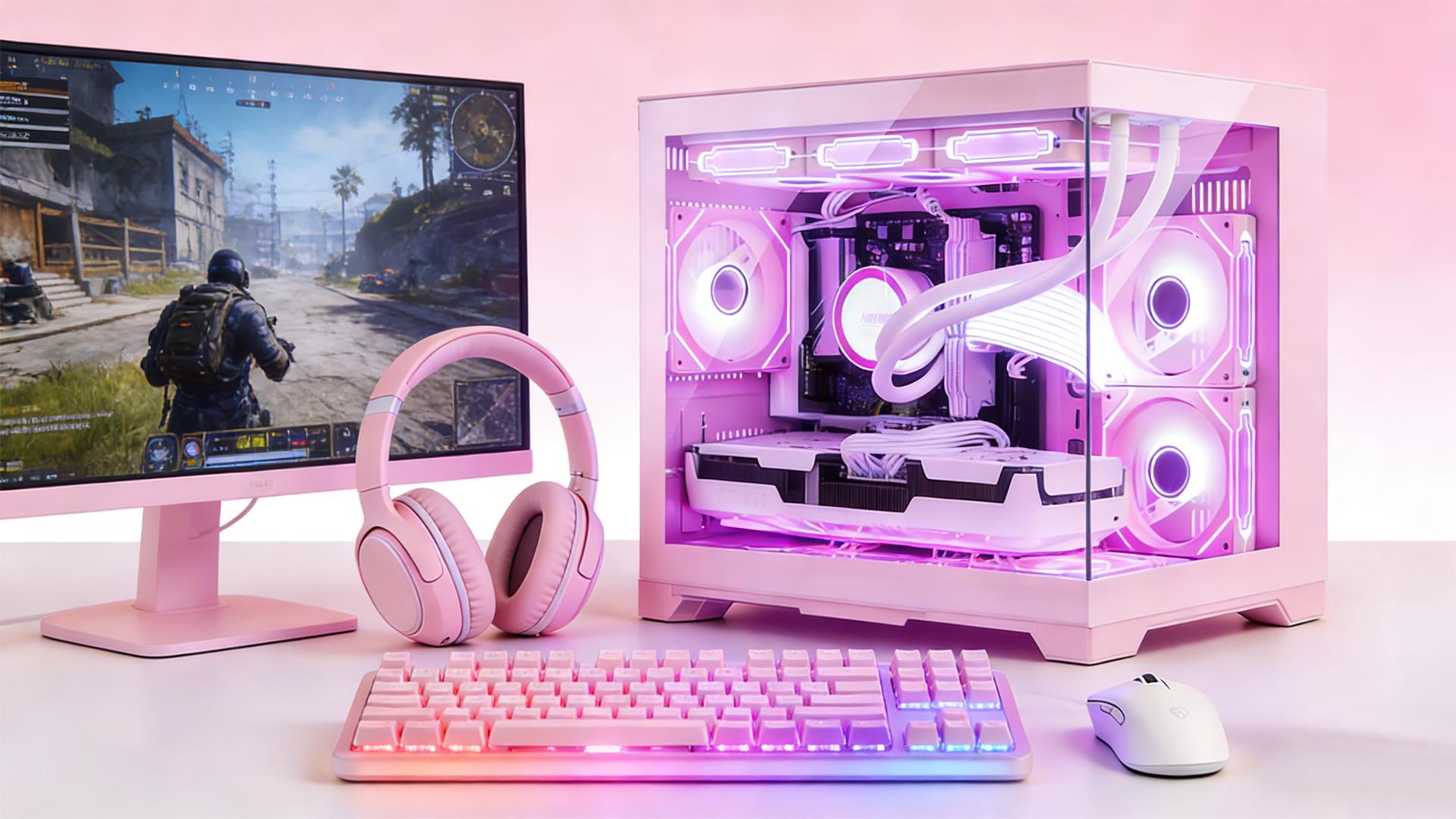 thumbnail video image 2 of Hoengager Gaming PC AMD Ryzen 7 9800X3D, RTX 5060 8G, 32GB DDR5, 1TB SSD, 850W PSU, Liquid Cooler, RGB Fusion 2.0, Win 11 + Keyboard- Ocean Park, 2 of 12