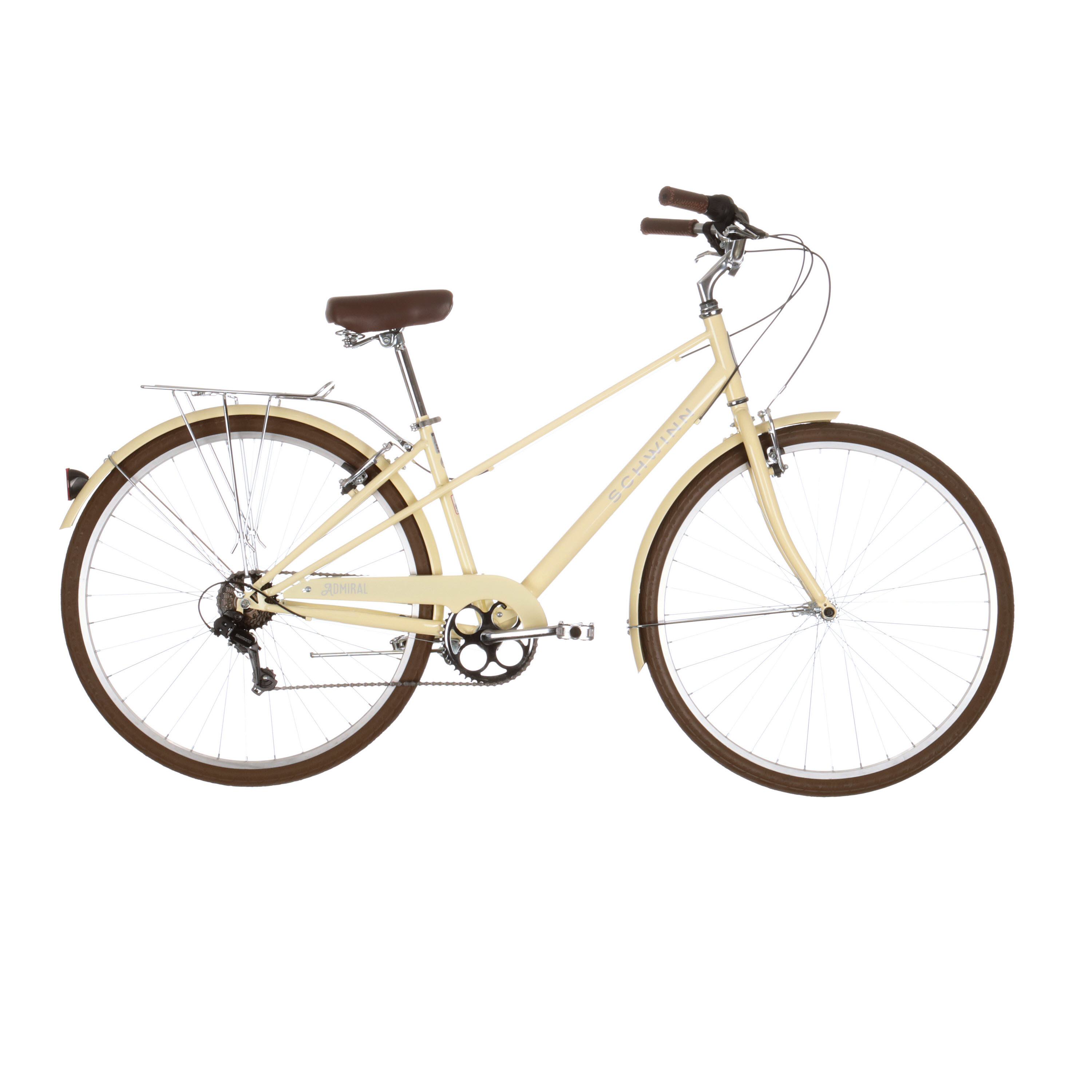 Schwinn Admiral 700c Adult Hybrid Bike 7 Speed Womens Bike Cream