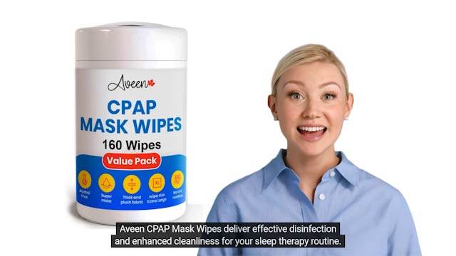 thumbnail video image 2 of Aveen CPAP Mask Cleaning Wipe, 160 Extra Large Wet Wipes, Unscented, Lint Free Wipes for for Daily Cleaning of CPAP Masks, 2 of 7