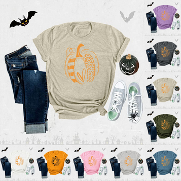 thumbnail video image 2 of hcuribad T Shirts for Women Plus Size Tops Womens Fall T Shirts Funny Short Sleeve Halloween Graphic Tees Tops Summer Tops Womens Tops Navy M, 2 of 7