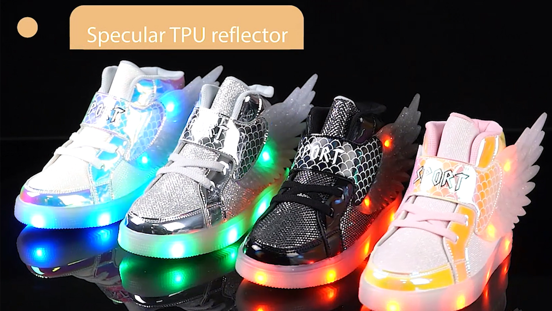 thumbnail video image 2 of YUNICUS Kids Wings LED Light Up High Top Sneakers for Boys USB Rechargeable Flashing Luminous Casual Shoes White 30, 2 of 7