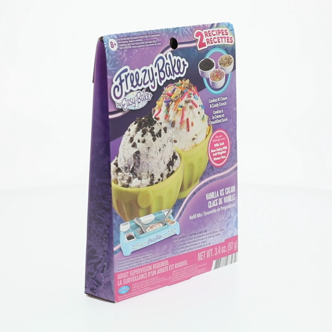 Freezy Bake, Ice Cream Mix, Vanilla, Cookies ‚ÄôN Cream and Candy