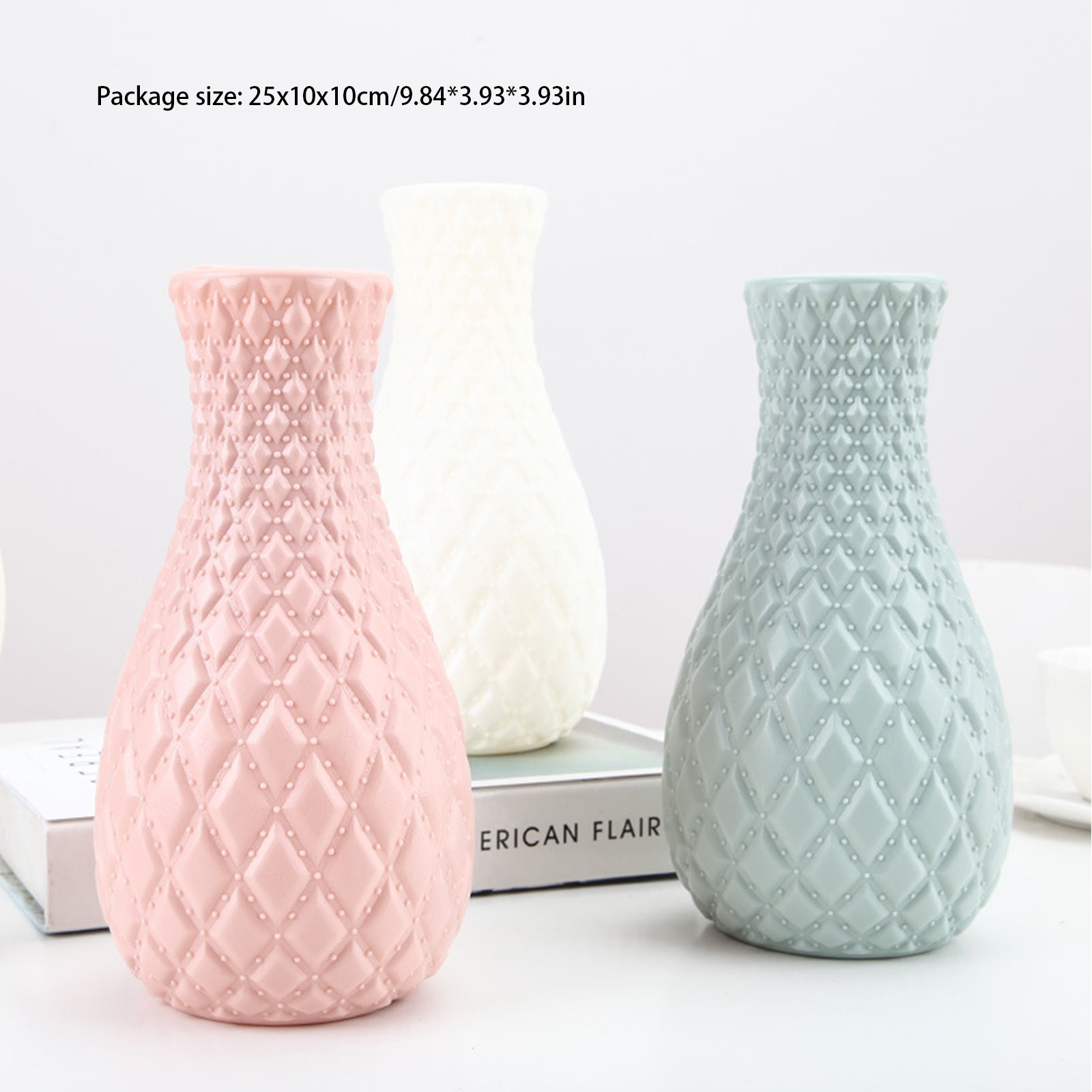 thumbnail video image 2 of Clearance Desktop Ornament under $5,Visland Ceramic Look Plastic Vase Vase For Flowers Visland Ceramic Look Plastic Vase Vase For Flowers, 2 of 9