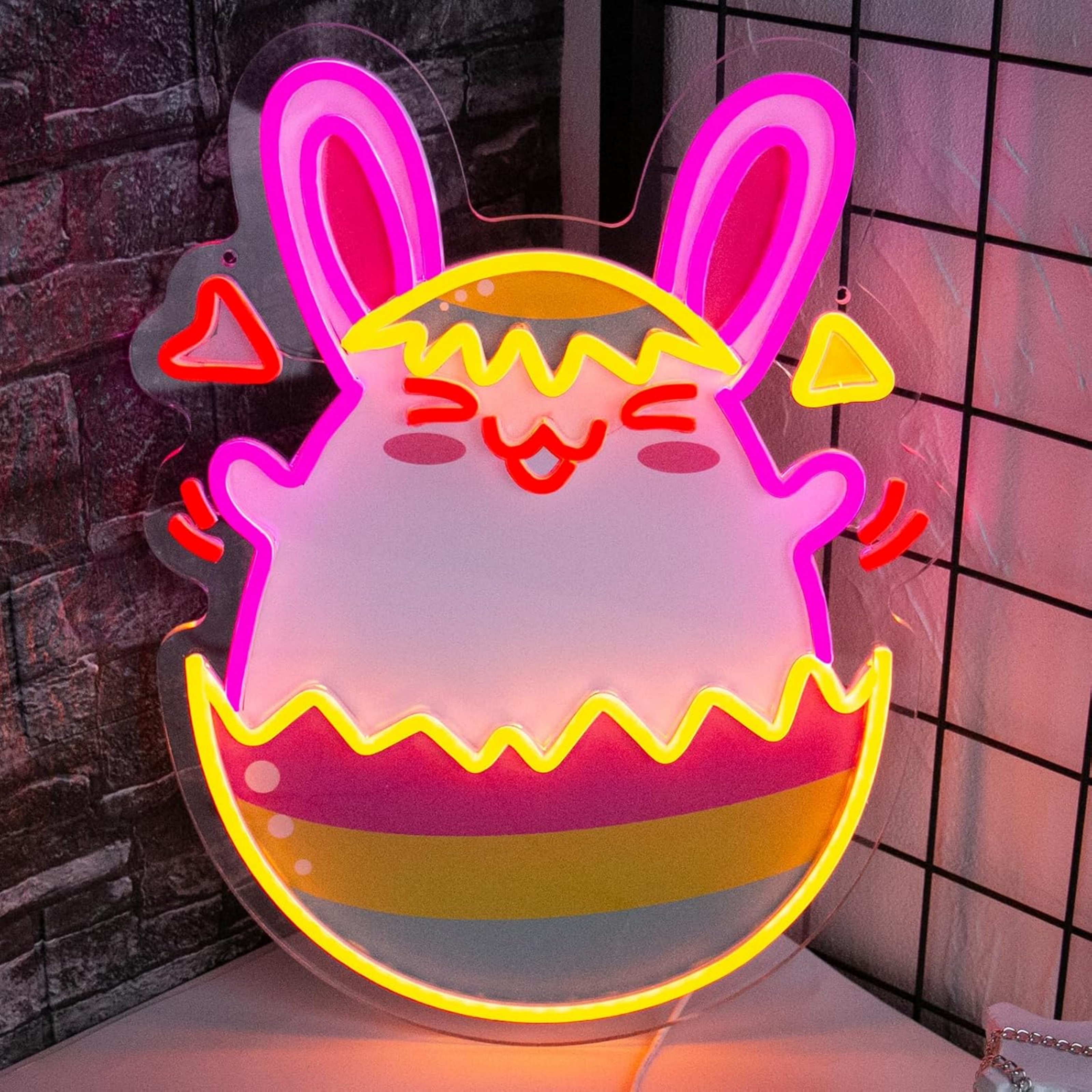 thumbnail video image 2 of UPONRAY Easter Bunny Neon Signs, 11.4"*15.7" Dimmable & USB-Powered LED Neon Light, Stylish Wall Decor for Easter Party, Home, Shop, Restaurant, Bar, 2 of 7