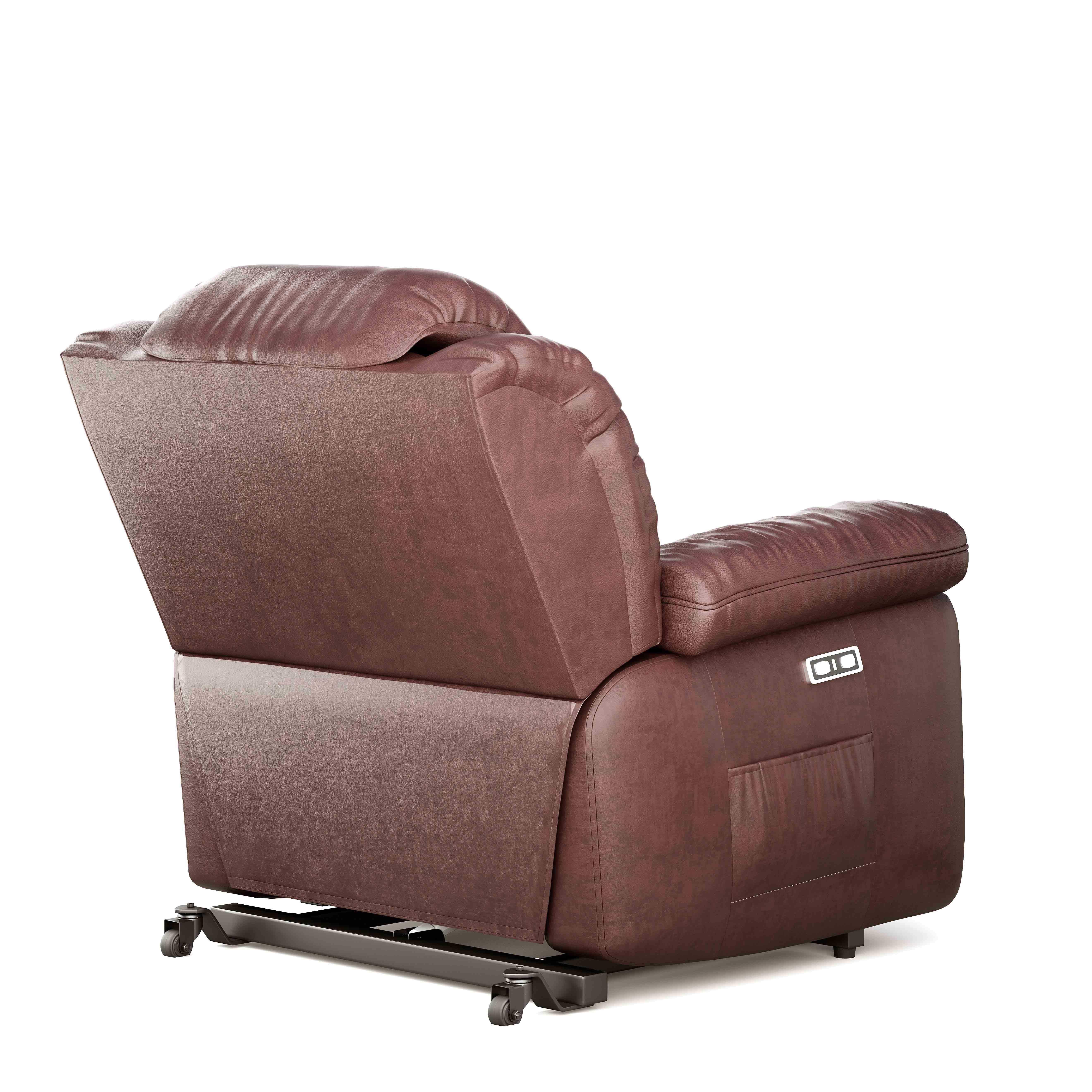 Dual Motor Large Power Lift Recliner Chair with Massage and  Heating,Infinite Position,Real Leather 