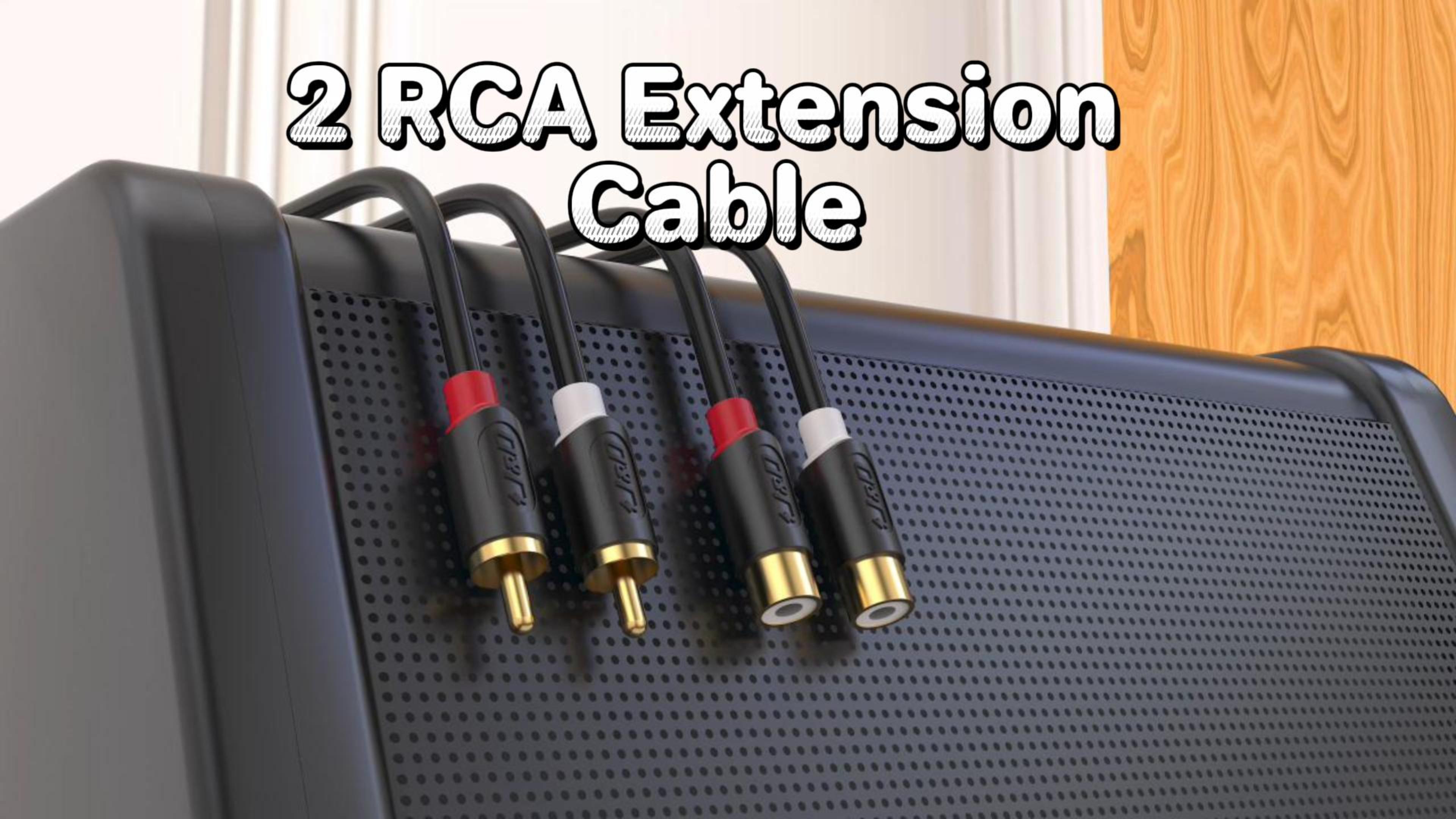 thumbnail video image 2 of J&D RCA Male to RCA Male Stereo Audio Cable, 9 ft, Gold-Plated, Pvc Nylon Braided, Universal, 2 of 8