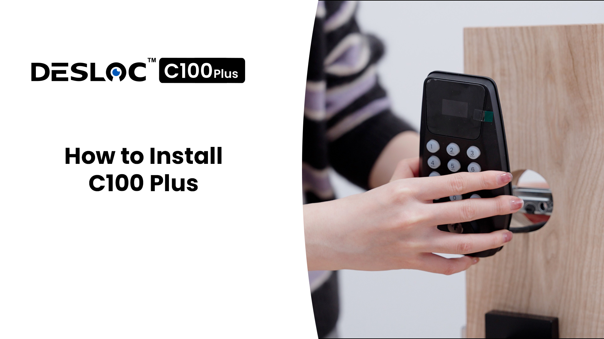 thumbnail video image 2 of DESLOCC100 Plus-W Keyless Entry Door Lock with Display, Keypad Deadbolt with Screen, Auto Lock, 100 PIN Codes, Passage Mode, IP54, 12 Months Battery, BHMA Grade 3-Silver, 2 of 11