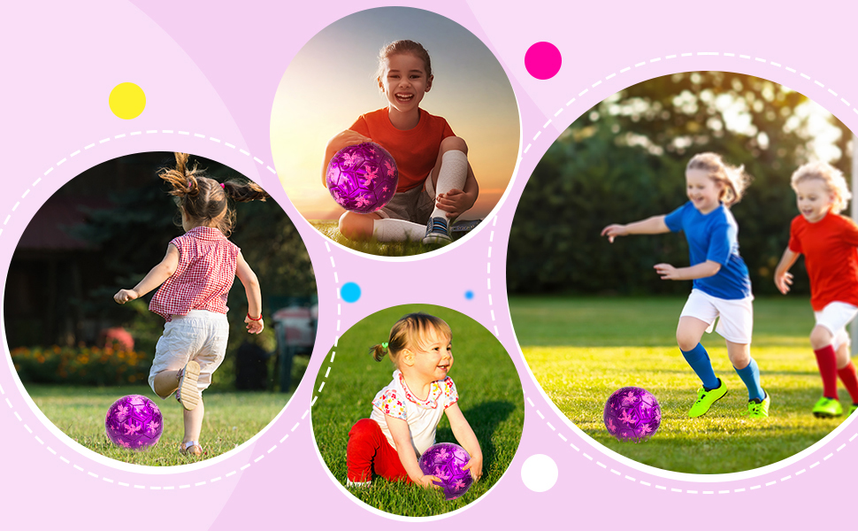 thumbnail video image 2 of PLAYZAP Size 3 Soccer Ball with Pump, Toddler Soccer Ball for Kids 3-8 Years Old - Indoor Outdoor Sports Ball Toys Girls Boys - Purple Unicorn, 2 of 9