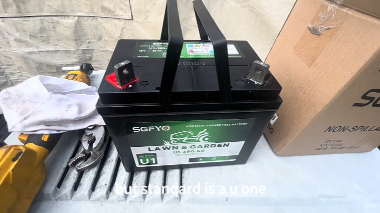 thumbnail video image 2 of SGFYO U1 Riding Lawn Mower Battery,12V 23Ah 280CCA Maintenance Free AGM Garden Tractors Batteries,Fit for Craftsman,John Deere,Toro,Cub Cadet,Ariens, 2 of 8