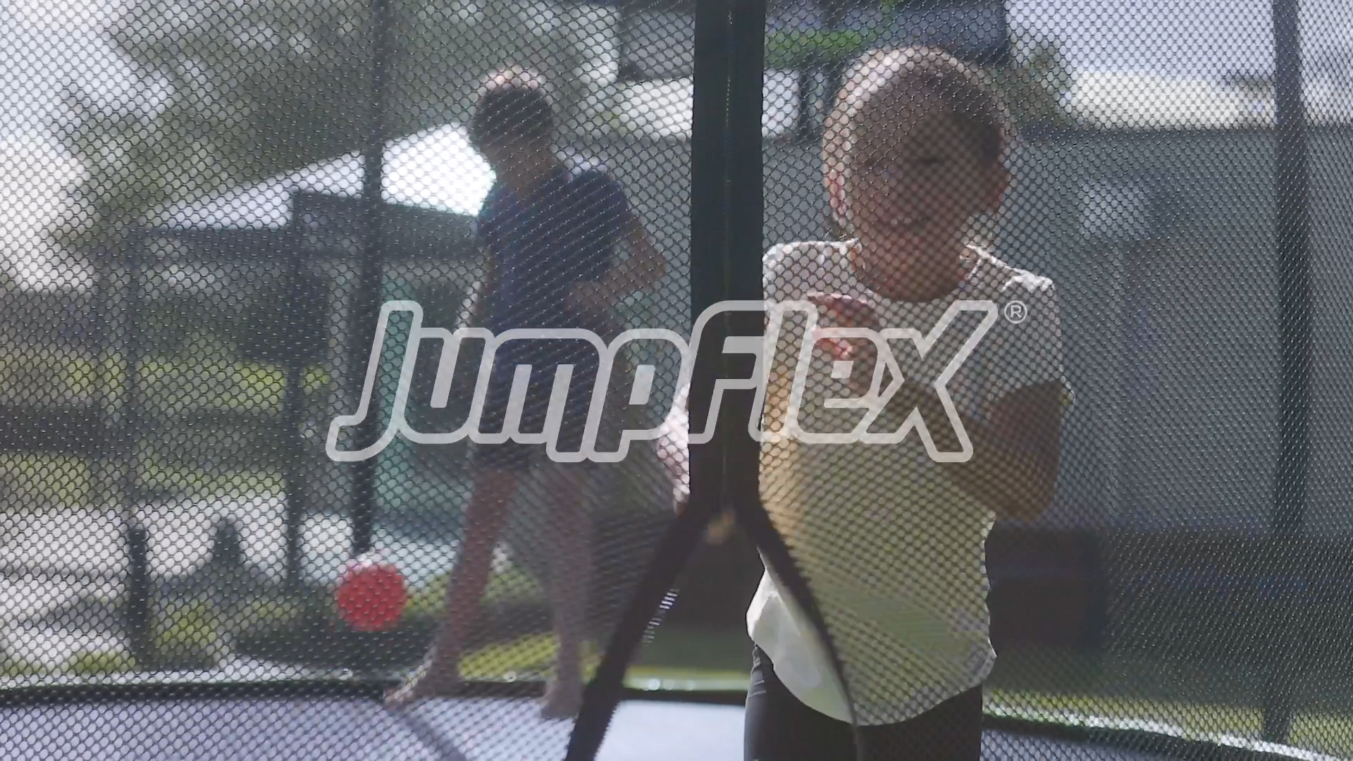 thumbnail video image 2 of JumpFlex HERO 15' Trampoline Outdoor Activity Set with SMARTSHADE Canopy Cover, 2 of 10
