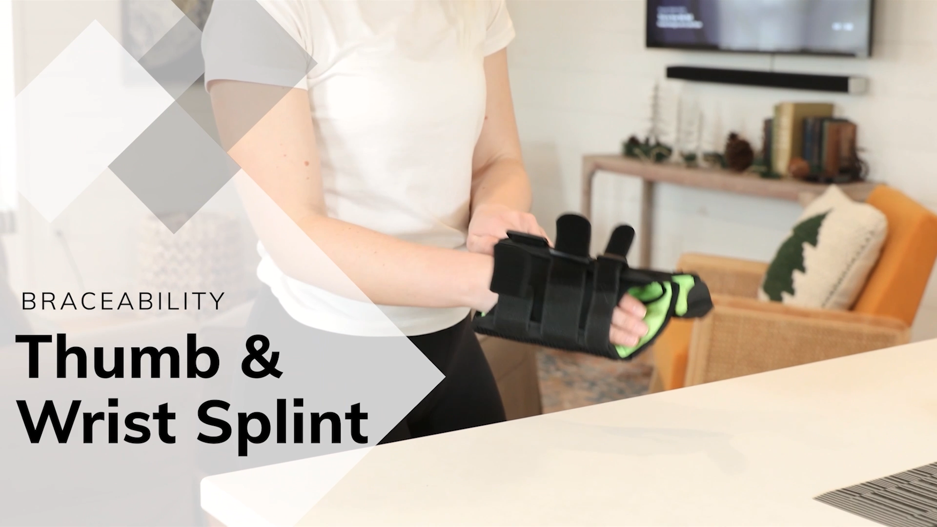 thumbnail video image 2 of BraceAbility Thumb Spica Splint for De Quervains Tenosynovitis, Wrist and Thumb Stabilizer, M, Right, 2 of 9