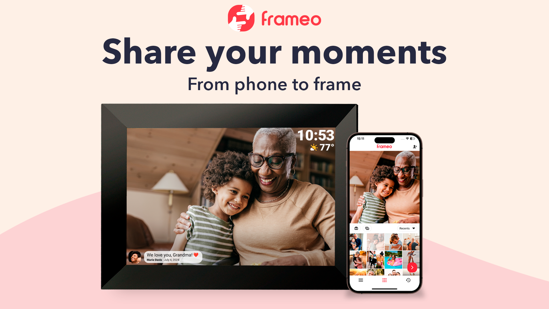 thumbnail video image 2 of Ricilar 10.1in Frameo WiFi Digital Picture Frame, IPS Touch Screen, 32GB Storage, Auto-Rotate, Wall Mountable, 4 Pack, 2 of 13