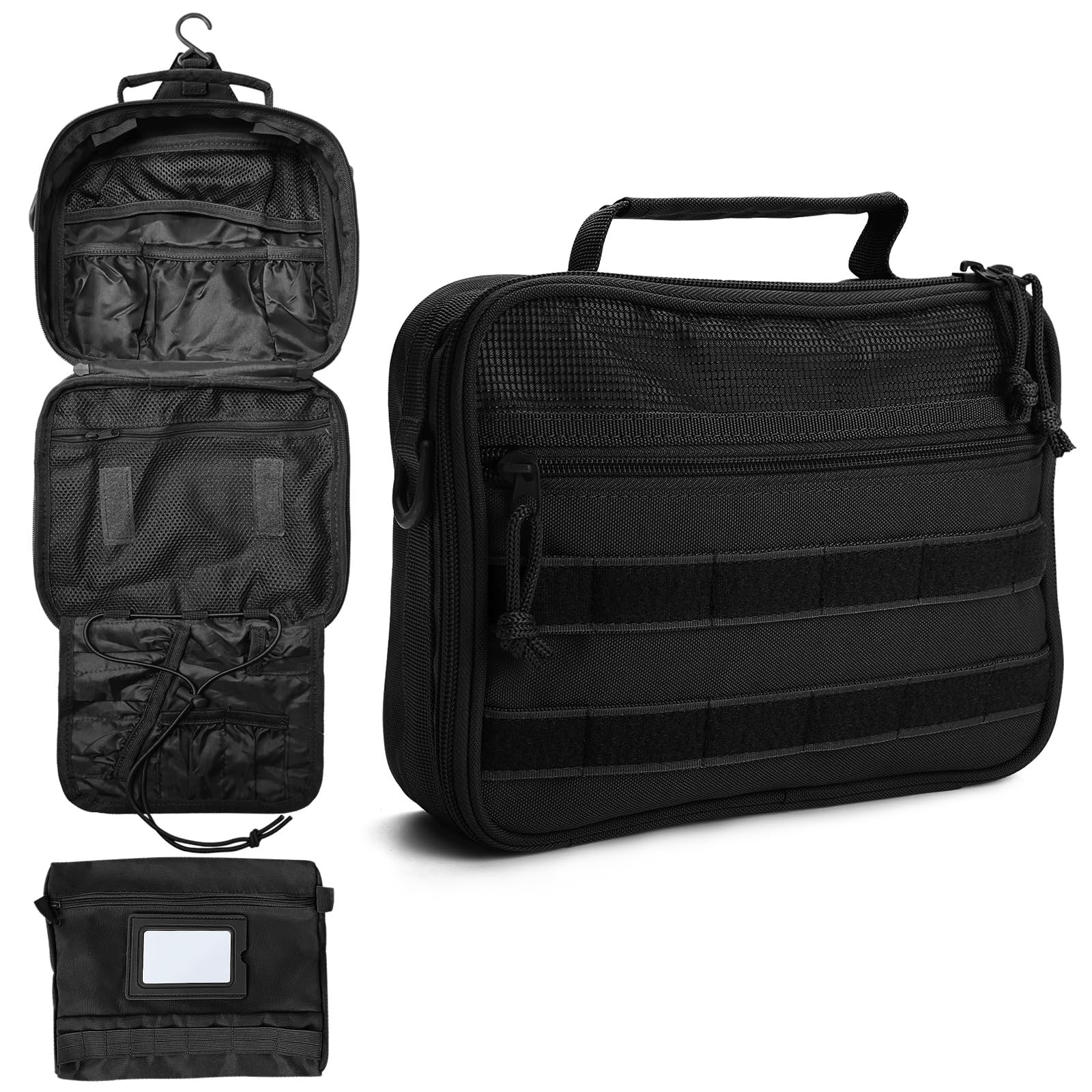 thumbnail video image 2 of Toiletry Bag for Men Travel Toiletries Bag Tactical Hanging Organizer Dopp Kit Shaving Hygiene Bags Bathroom Brown, 2 of 7
