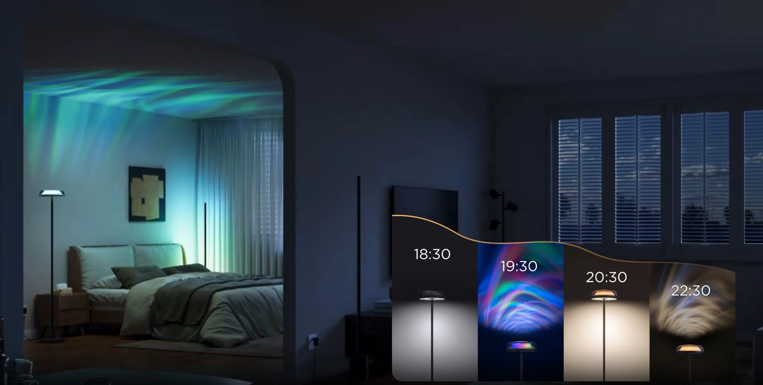 thumbnail video image 2 of Govee Floor Lamp RGBIC Ripple Projector Modern Style - LED, Dimmable, 1000lm, White, 2 of 12