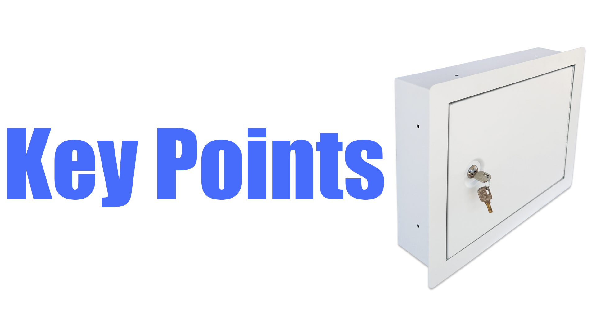 thumbnail video image 2 of In-Wall Safe with Key Lock – Heavy-Duty Steel Lockable Hidden Wall Compartment for Secure Storage, Wall Safe Box for Jewelry, Cash, and Documents – 15.75-Inch Exterior Width, White, 2 of 9