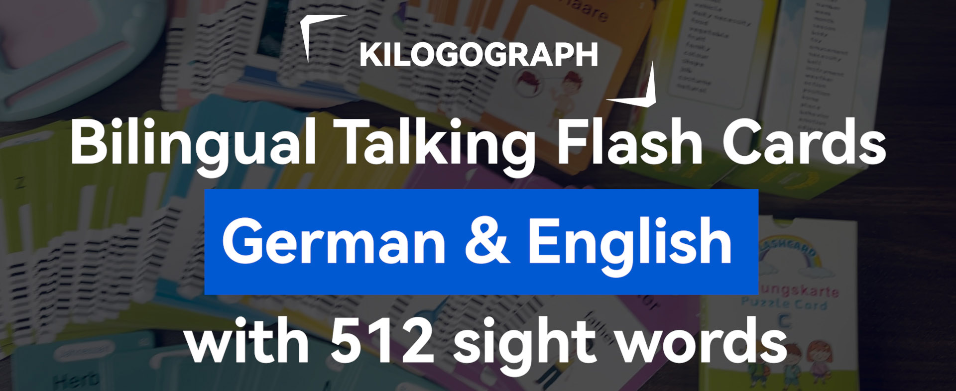 thumbnail video image 2 of KILOGOGRAPH English German Flash Cards, Sensory Toy for Kids with Autism, Pocket Speech, 510 Sight Words, 2 of 11