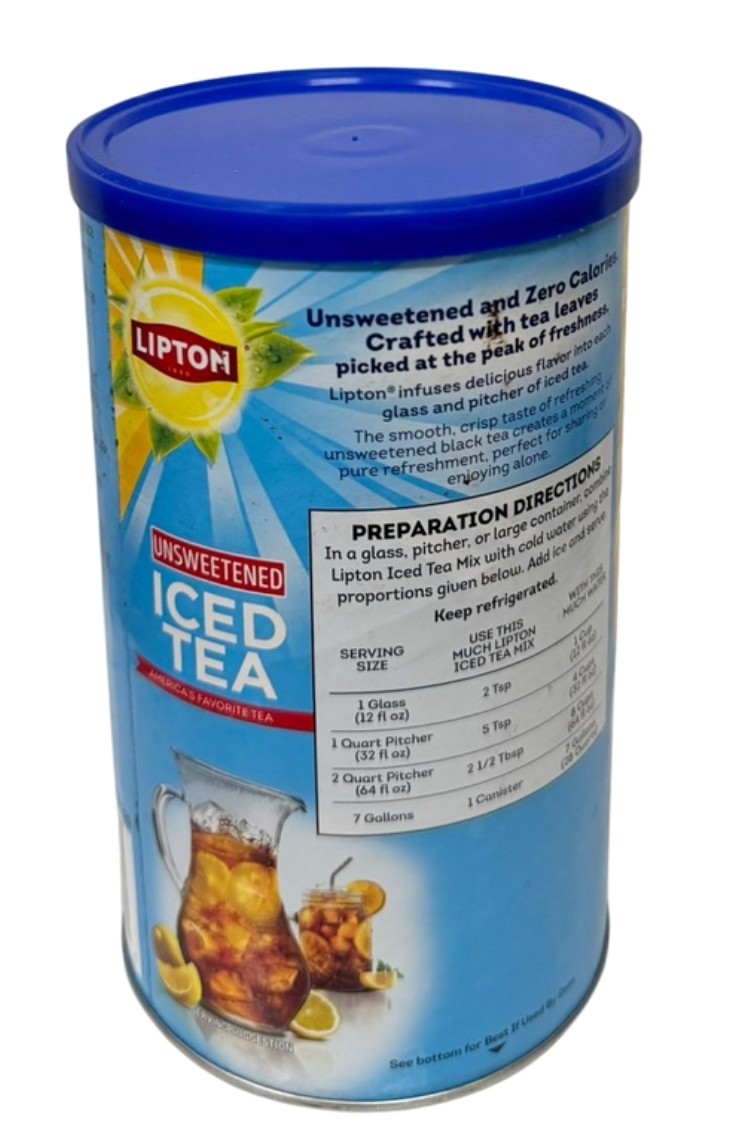 Lipton, Unsweetened Iced Tea Mix, Makes 28 Quarts, Pack of 6
