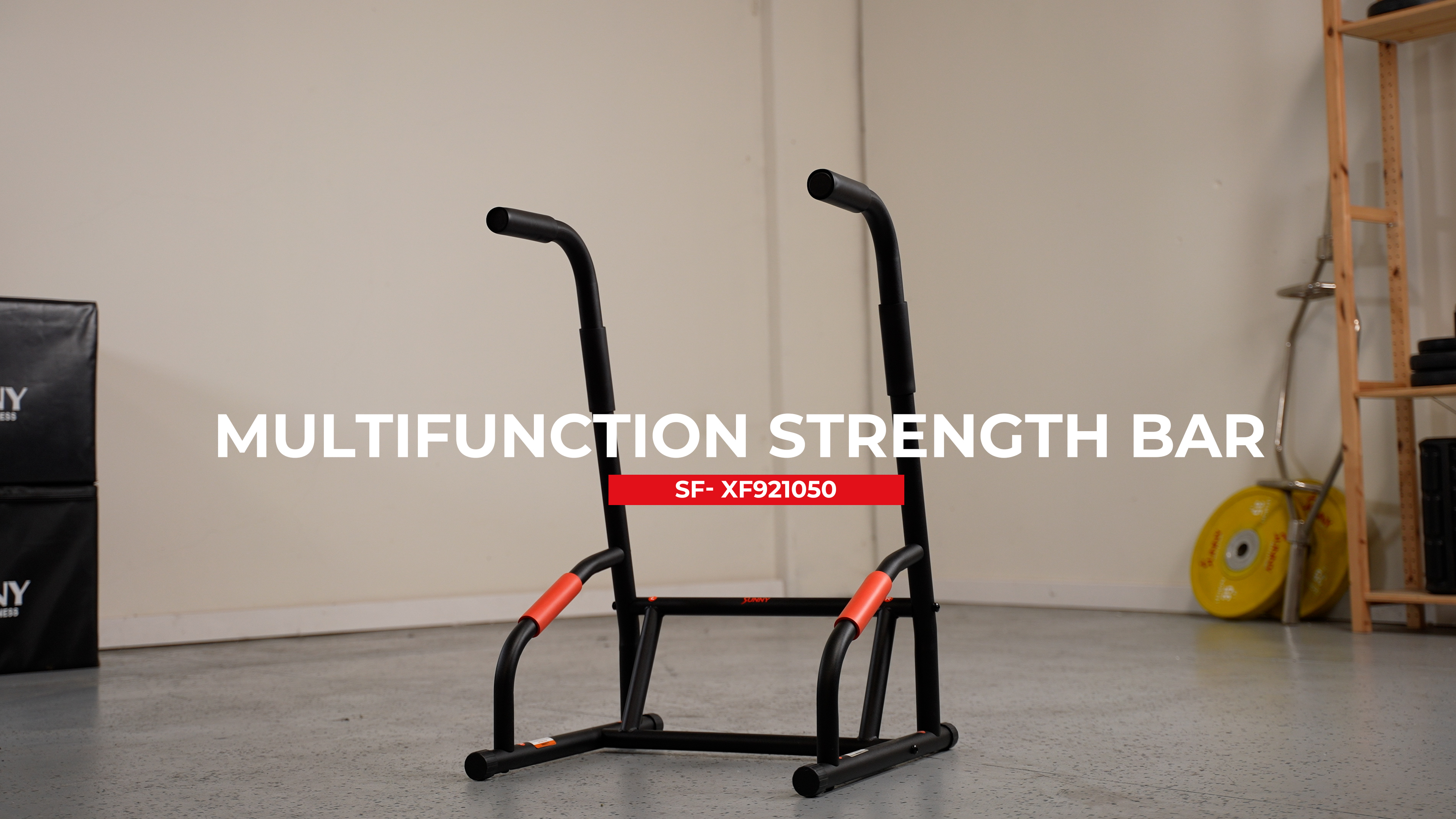 thumbnail video image 2 of Sunny Health & Fitness Multifunction Dip Station Strength Bar - SF-XF921050, 2 of 7