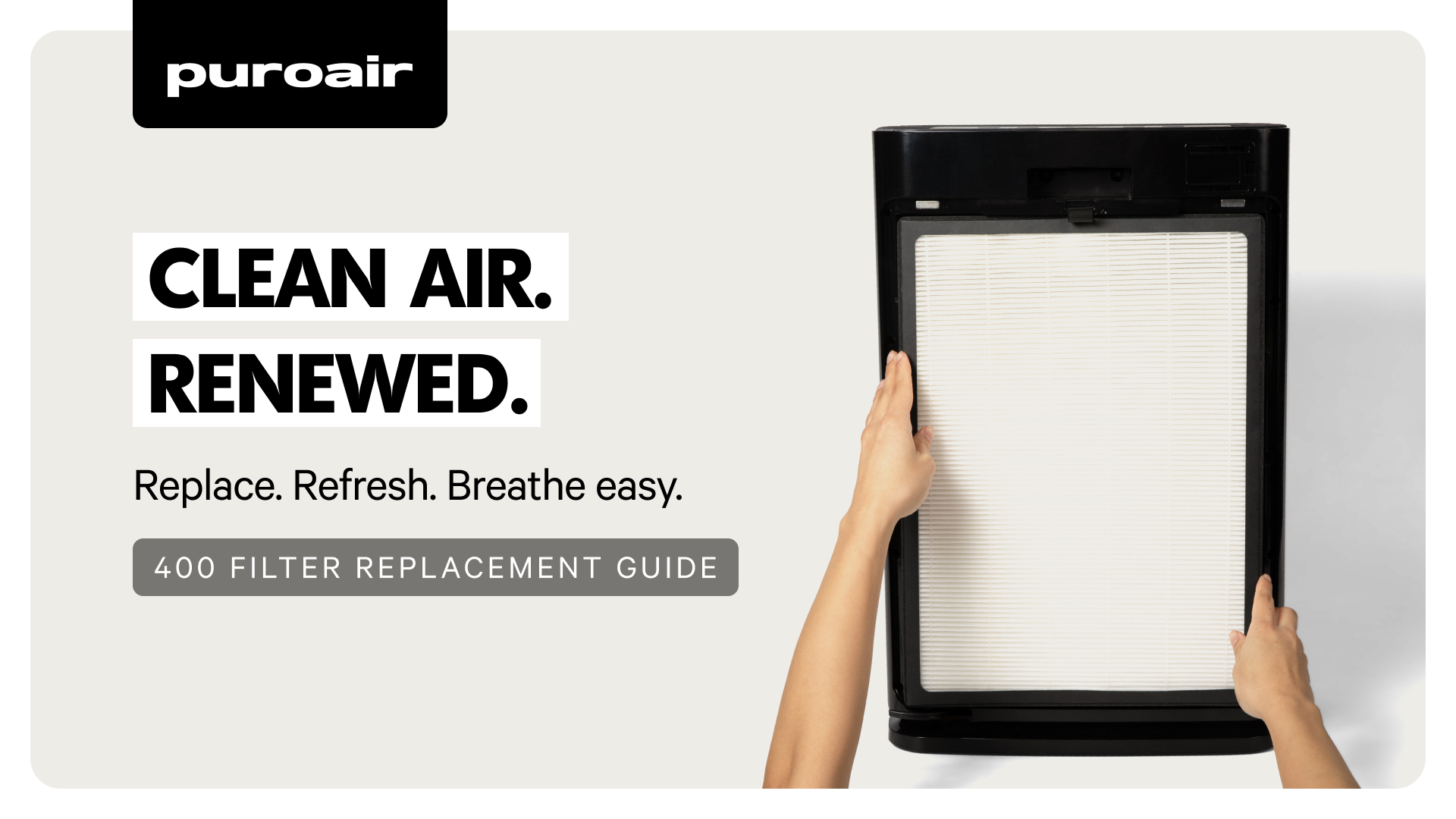 thumbnail video image 2 of PuroAir 400 Replacement Filter - HEPA Air Filter for PuroAir 400 Air Purifier, 2 of 9