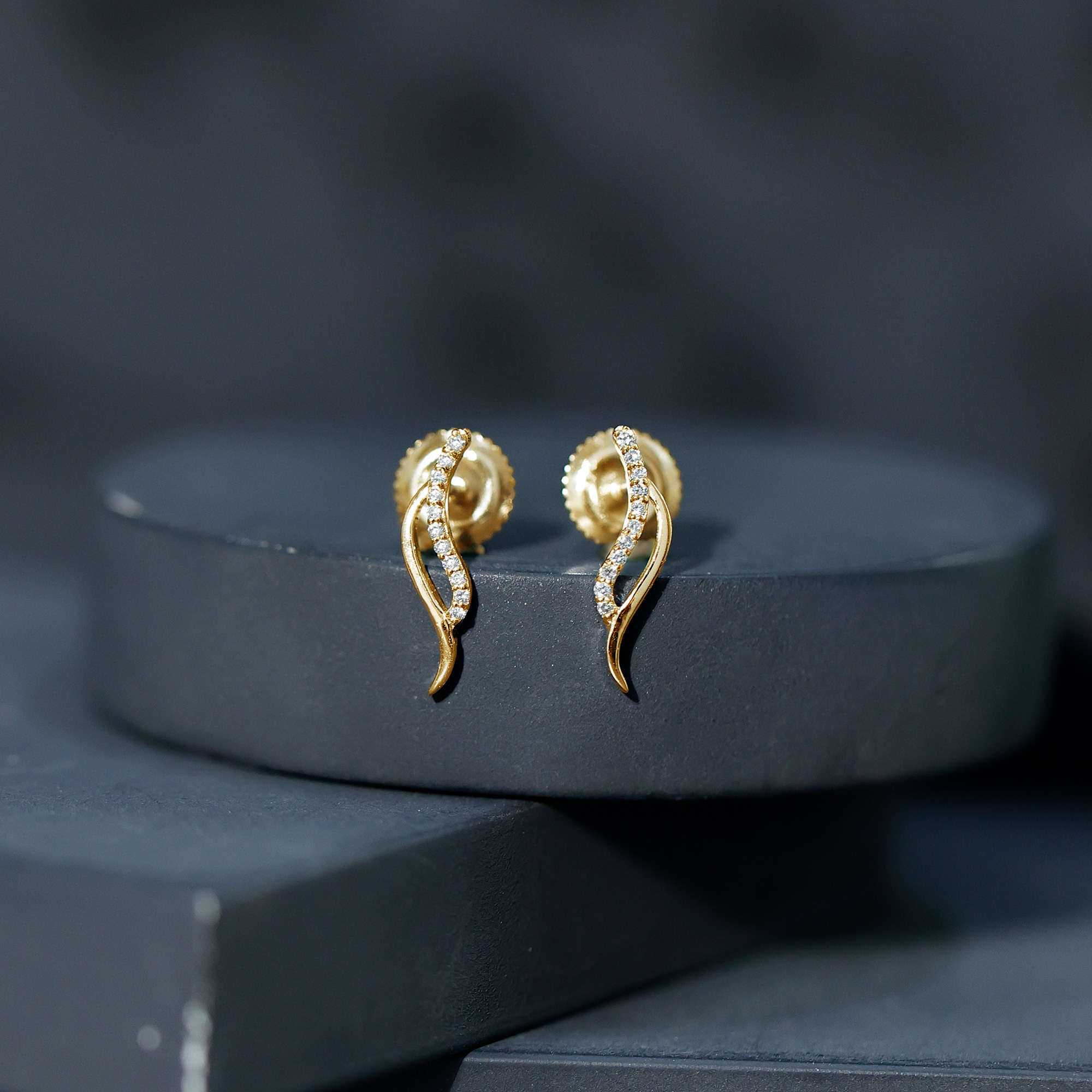 thumbnail video image 2 of Rosec Jewels Lab Created Diamond Leaf Earrings for Women - Diamond Stud Earrings - EF-VS Quality Certified - Ready to Gift, 18K White Gold, 2 of 9