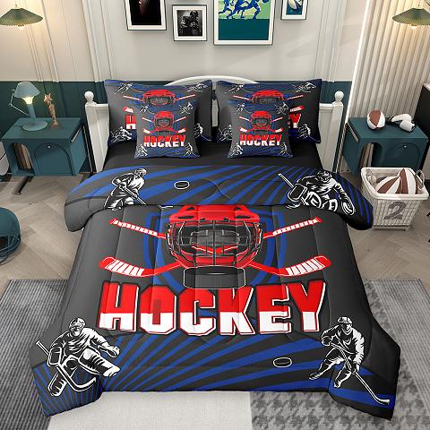 thumbnail video image 2 of Homewish Kids Football Sports 7 Pieces Bedding Comforter Set,Soccer Ball Game Full Bedding Set,Patchwork Geometric Plaid Fitted Sheet Flat Sheet For Boys Teens,Ultra Soft Home Decor Reversible, 2 of 9