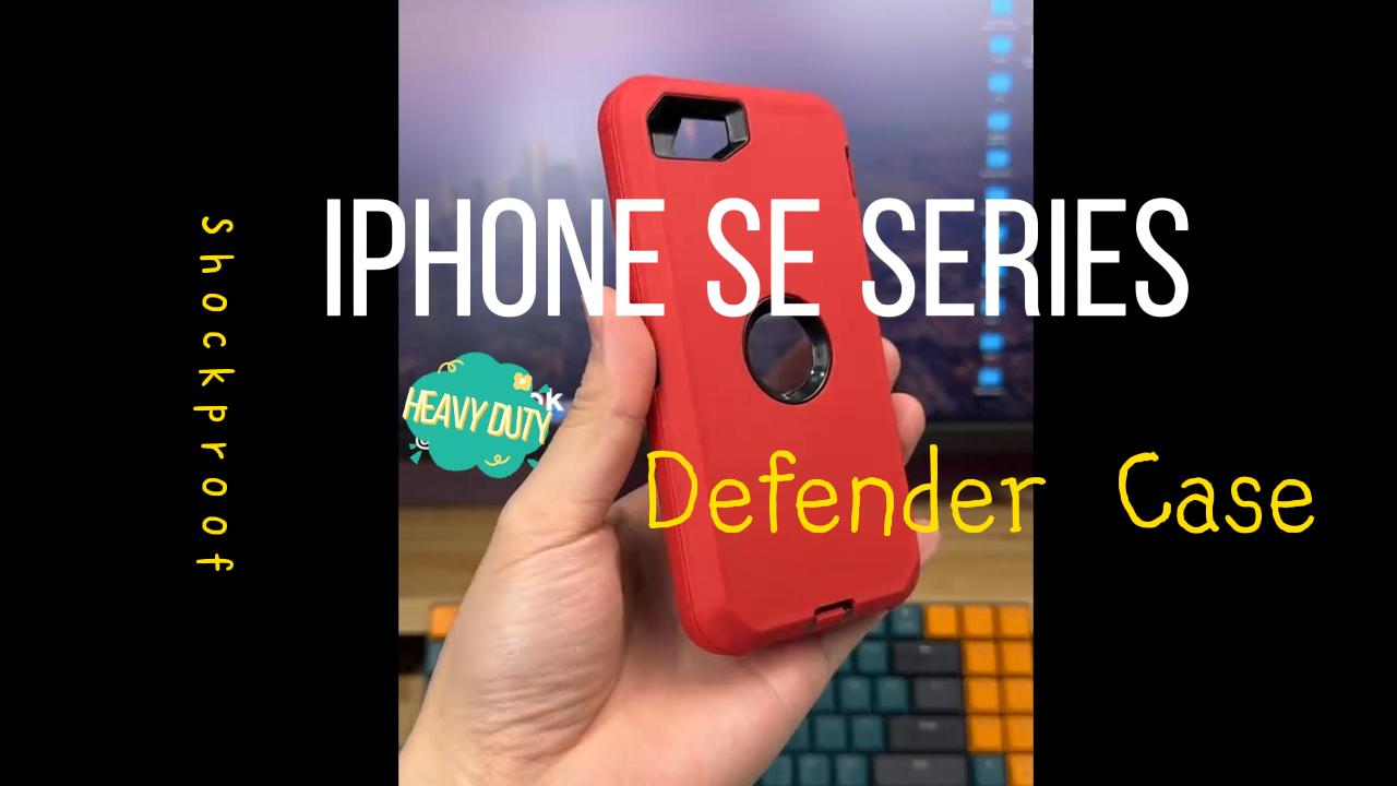 thumbnail video image 2 of iPhone SE 2022/2020 Case Built-in Screen Protector Shockproof Dust/Drop Proof 3 in 1 Full Body Rugged Heavy Duty Durable Cover for Apple iPhone SE 3rd/2nd Gen 4.7,Orange, 2 of 8