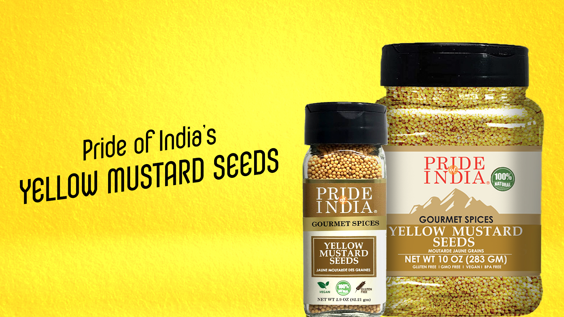 thumbnail video image 2 of Pride Of India - PACK of 6 - Yellow Mustard Seed Whole – Pungent & Aromatic – Gourmet Indian Spice – Add in Salads/Dressings/Chicken/ Meat/Pickles – Easy to Store - 1.5 Pound (Pack of 1), 2 of 7