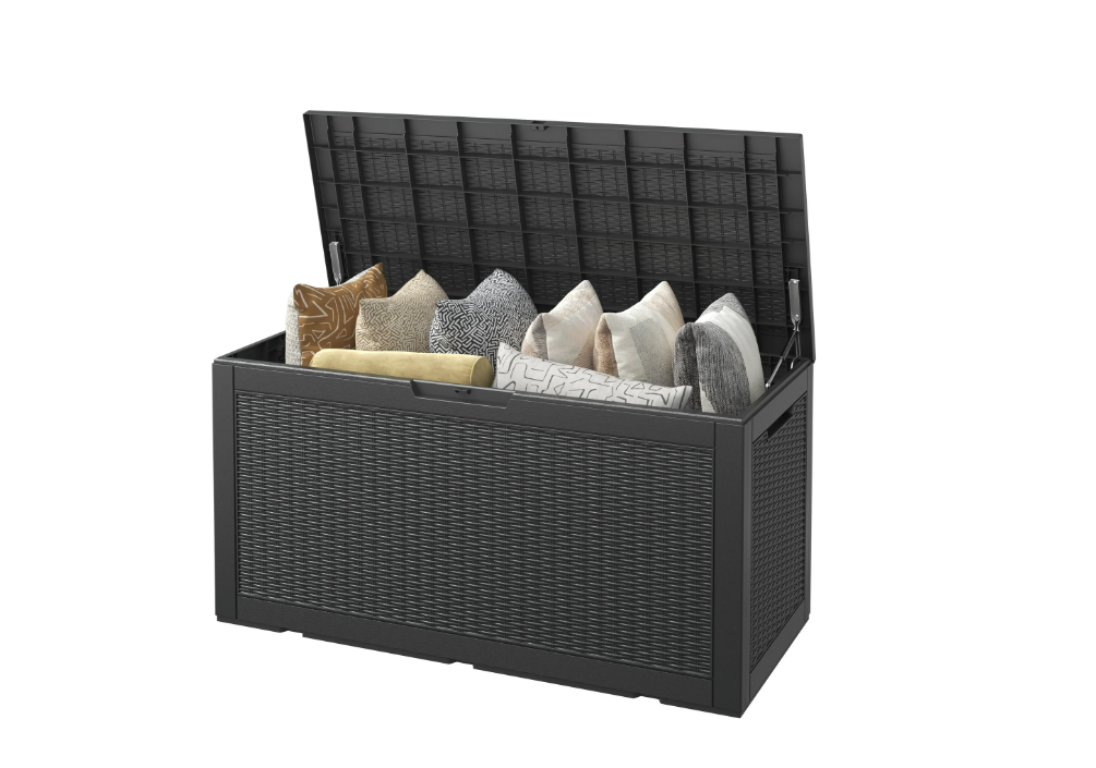 thumbnail video image 2 of Bifanuo 100 Gallon Locking Deck Box, Outdoor Storage for Patio Furniture Cushions, Easy Assembly, 2 of 8