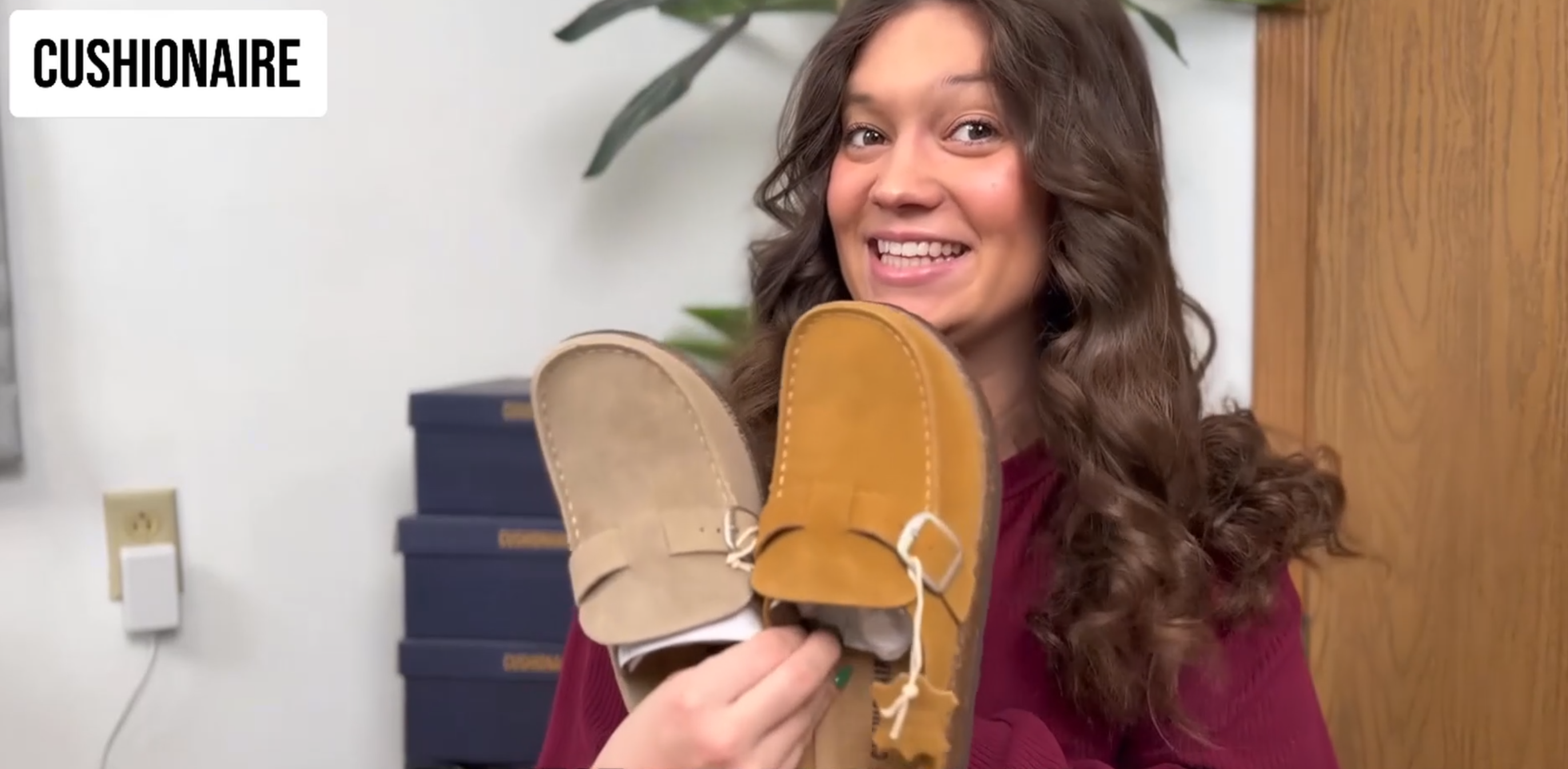 thumbnail video image 2 of Cushionaire Hobby Genuine Leather Cork Footbed Clogs for Women - Suede Casual Shoes with Cushioned Comfort, Arch Support, Buckle Strap | Slip-On Mules, 2 of 28