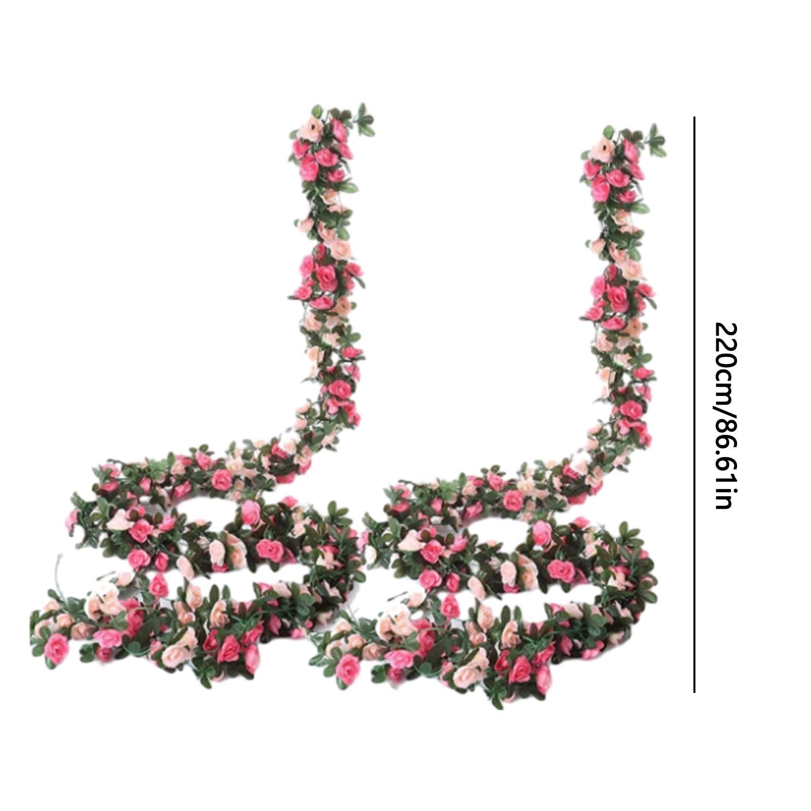 thumbnail video image 2 of Clearance Artificial flowers under $5,2 Pack 8.2 FT Rose Vine Flowers Artificial Flower Hanging Rose Home Decor, 2 of 3