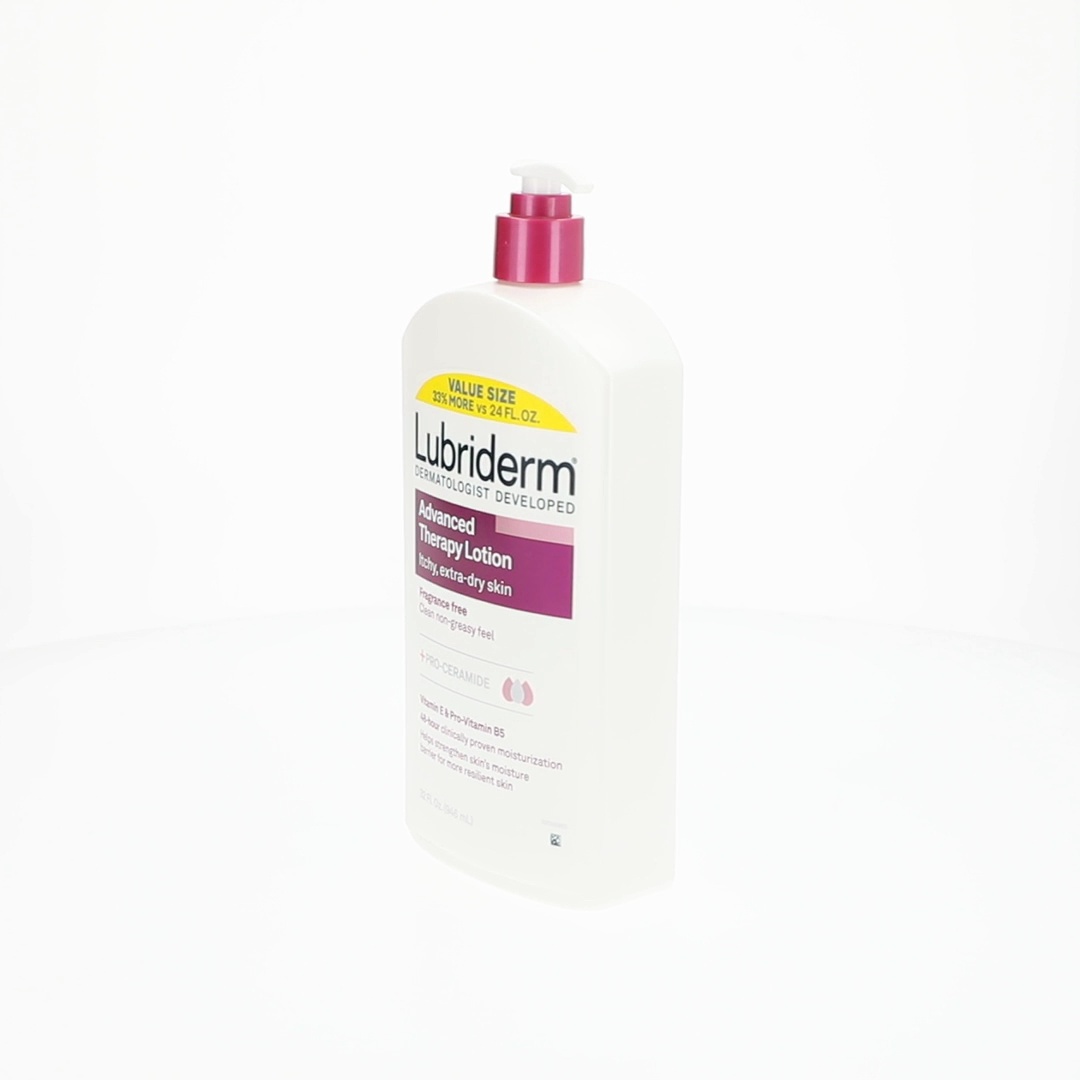 3 pack) Lubriderm Advanced Therapy Body Lotion, Fragrance Free, 32
